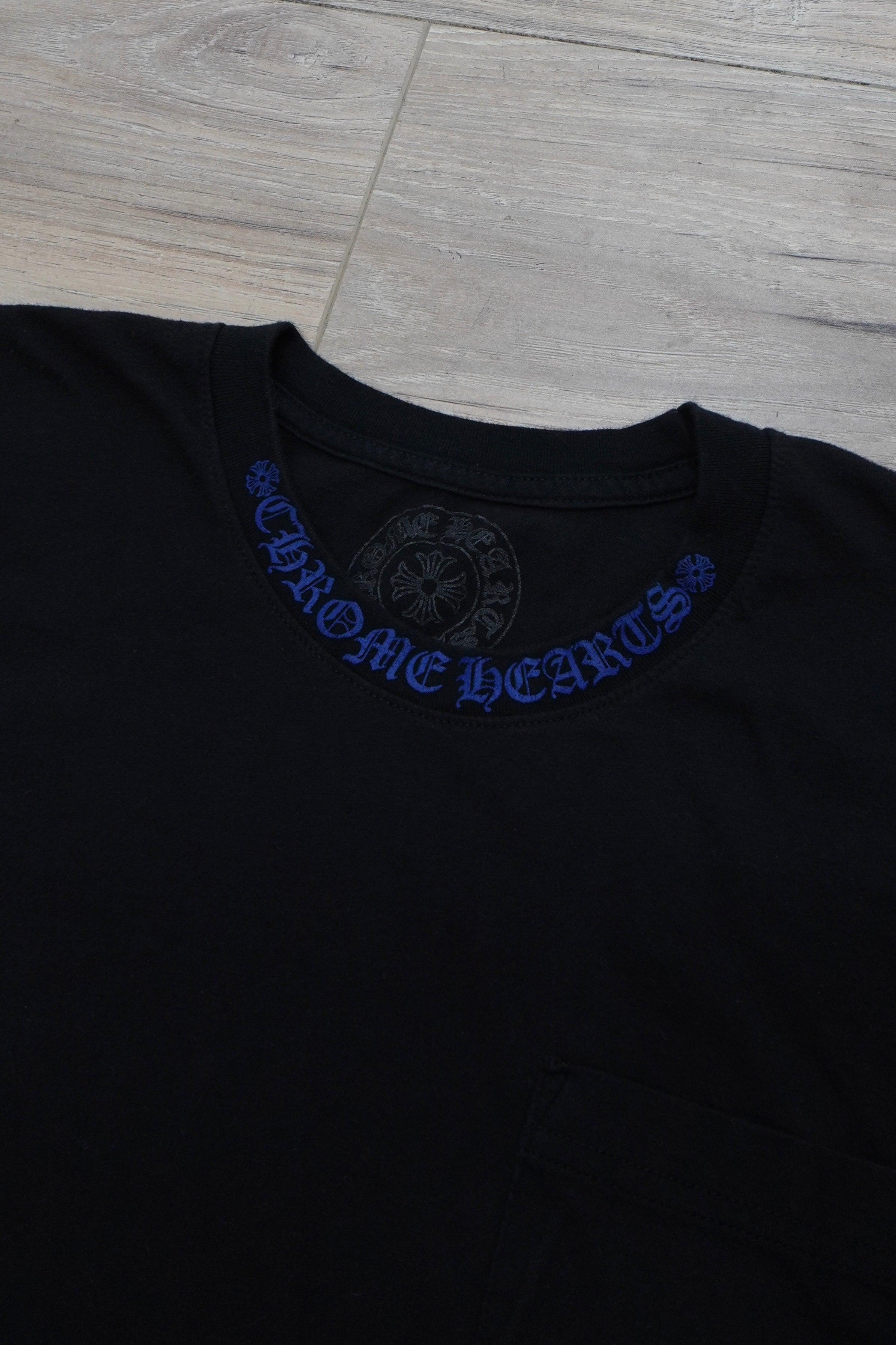 Chrome Hearts Blue Neck Print Logo T-Shirt