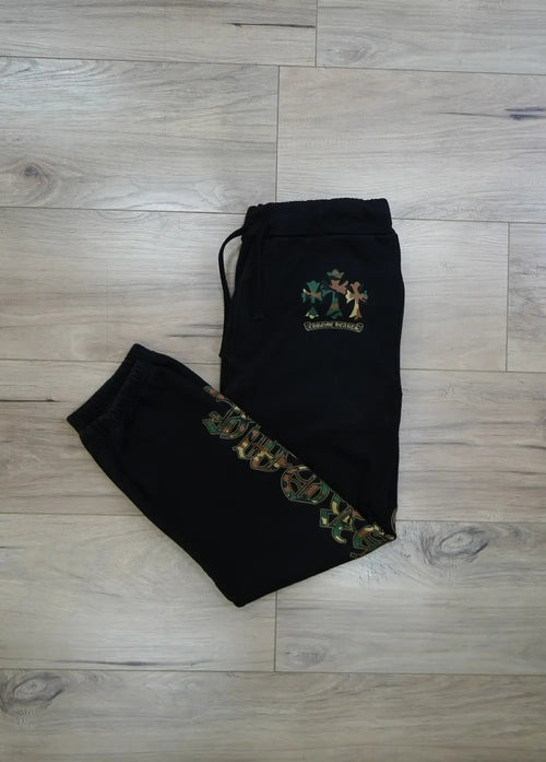 Chrome Hearts Camo Triple Cross Logo Sweatpants