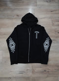 Chrome Hearts T Bar Floral Horseshoe Zip Up Hoodie