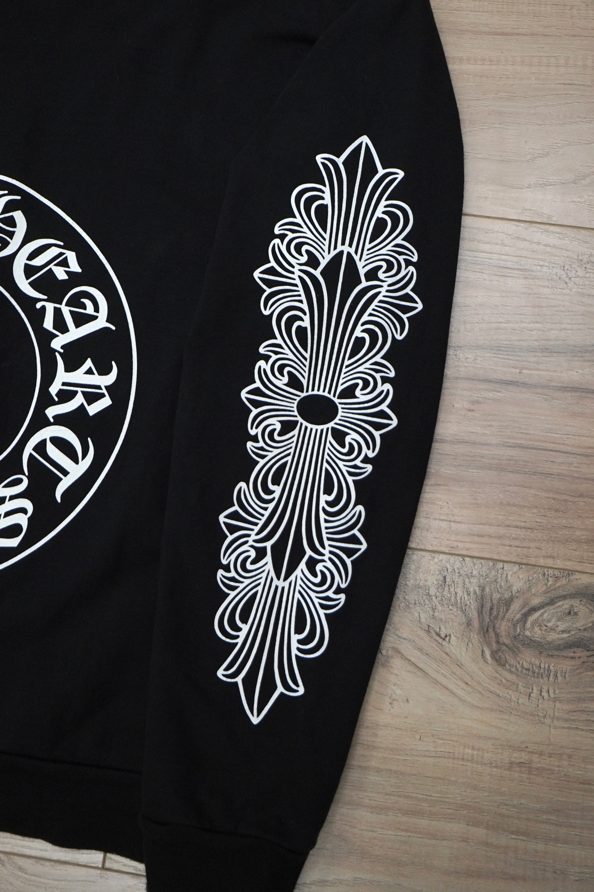 Chrome Hearts Horseshoe Floral Black Crewneck Sweatshirt