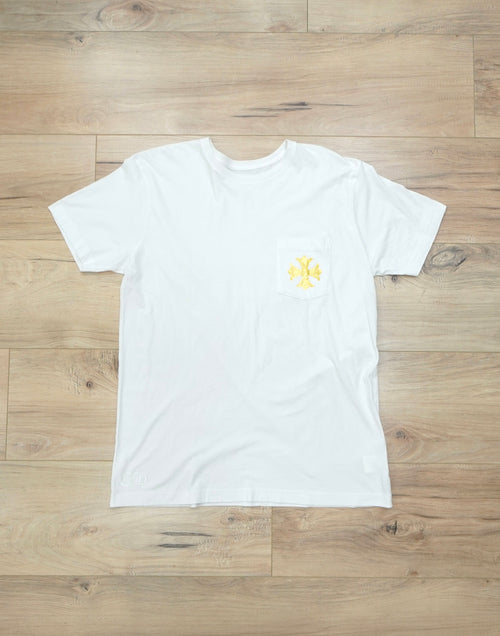 Chrome Hearts Gold Metallic Horseshoe Glasses T Shirt
