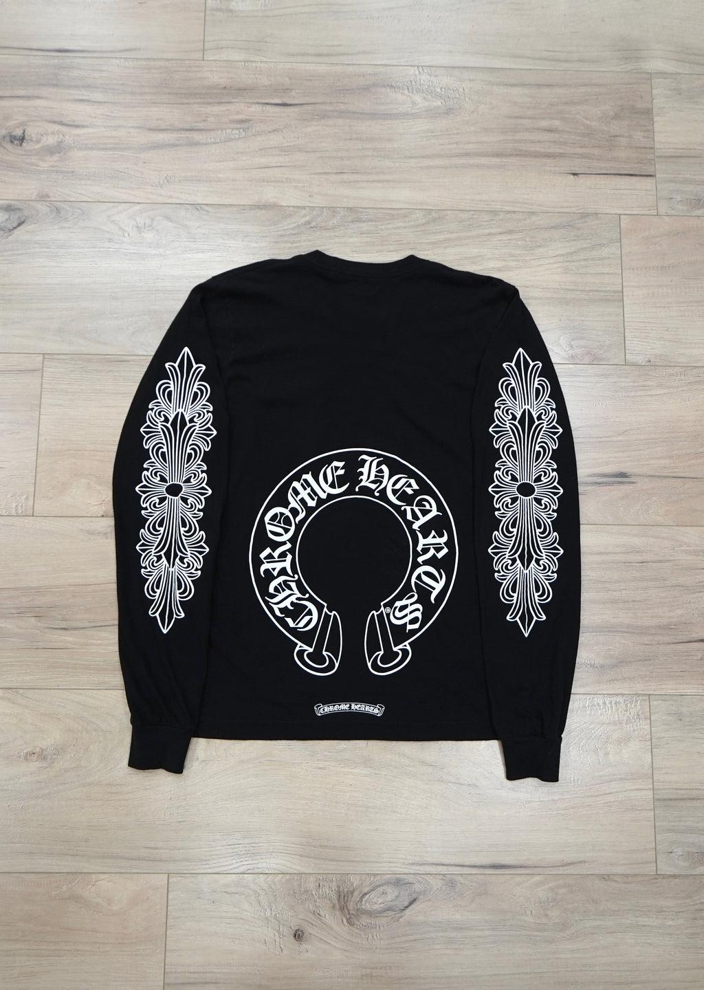 Chrome Hearts Horseshoe Floral Black Long-Sleeve