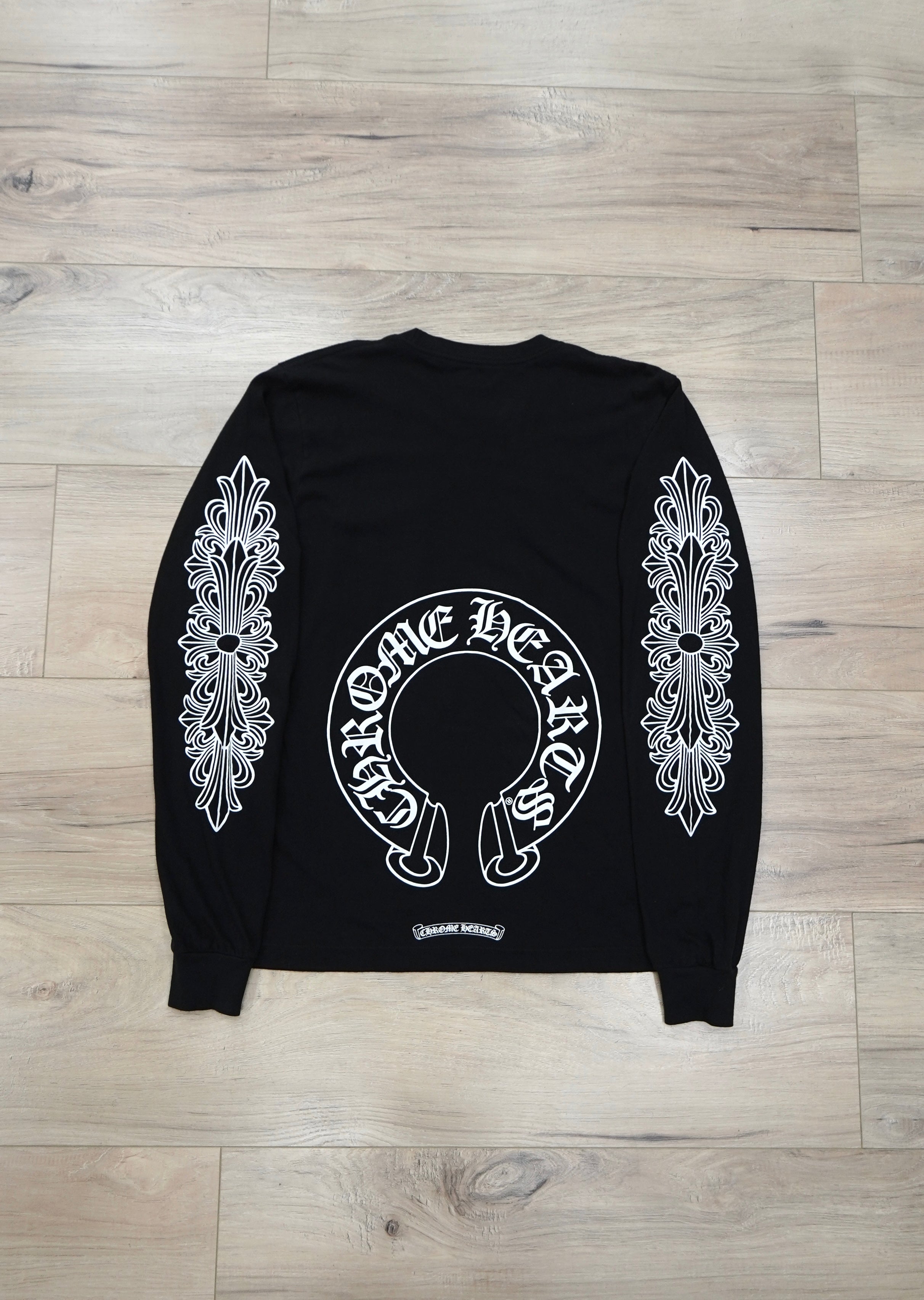 Chrome Hearts Horseshoe Floral Black Long-Sleeve