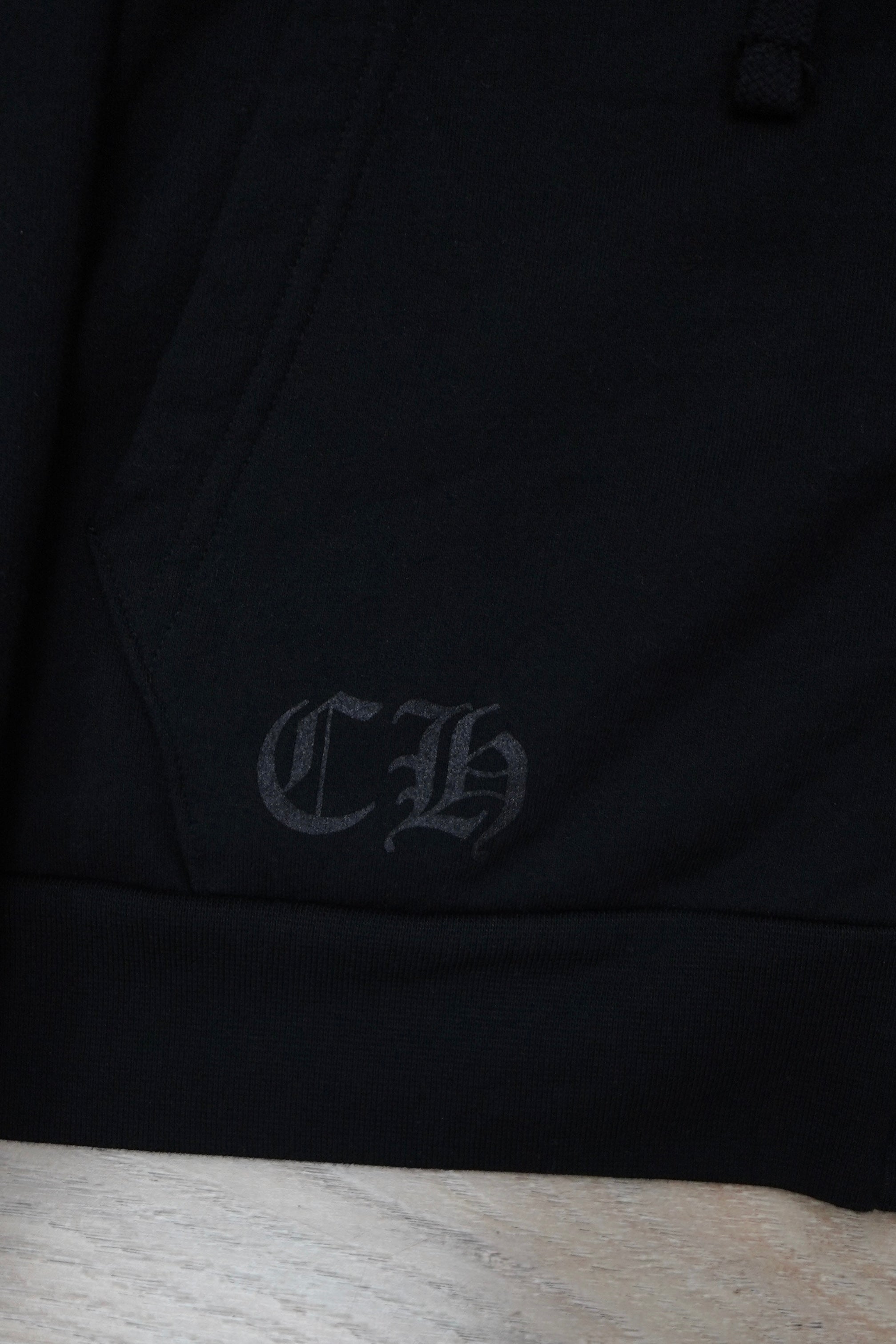 Chrome Hearts Vertical Logo Olive Black Zip Up Hoodie