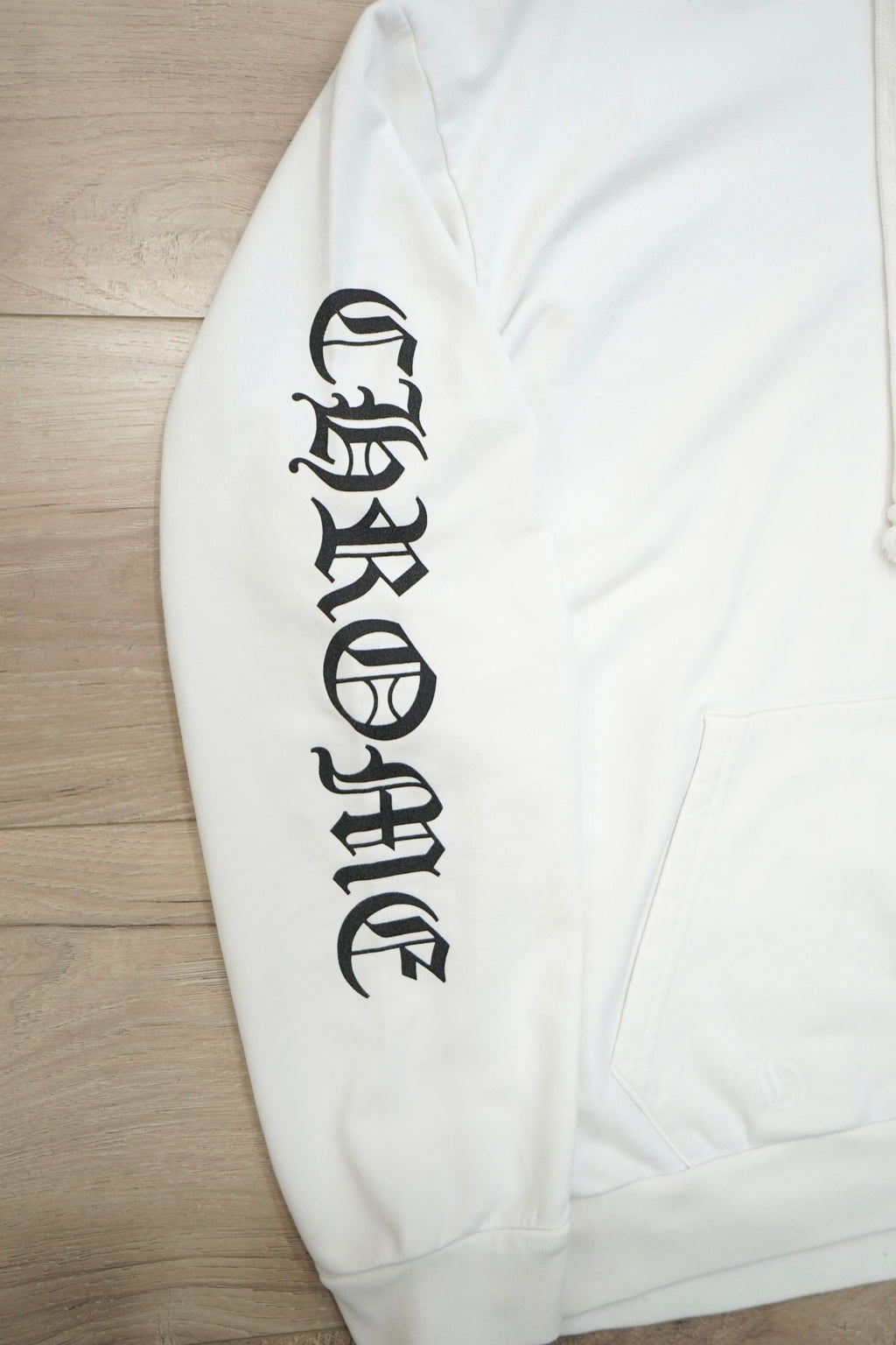 Chrome Hearts Vertical Logo White Hoodie