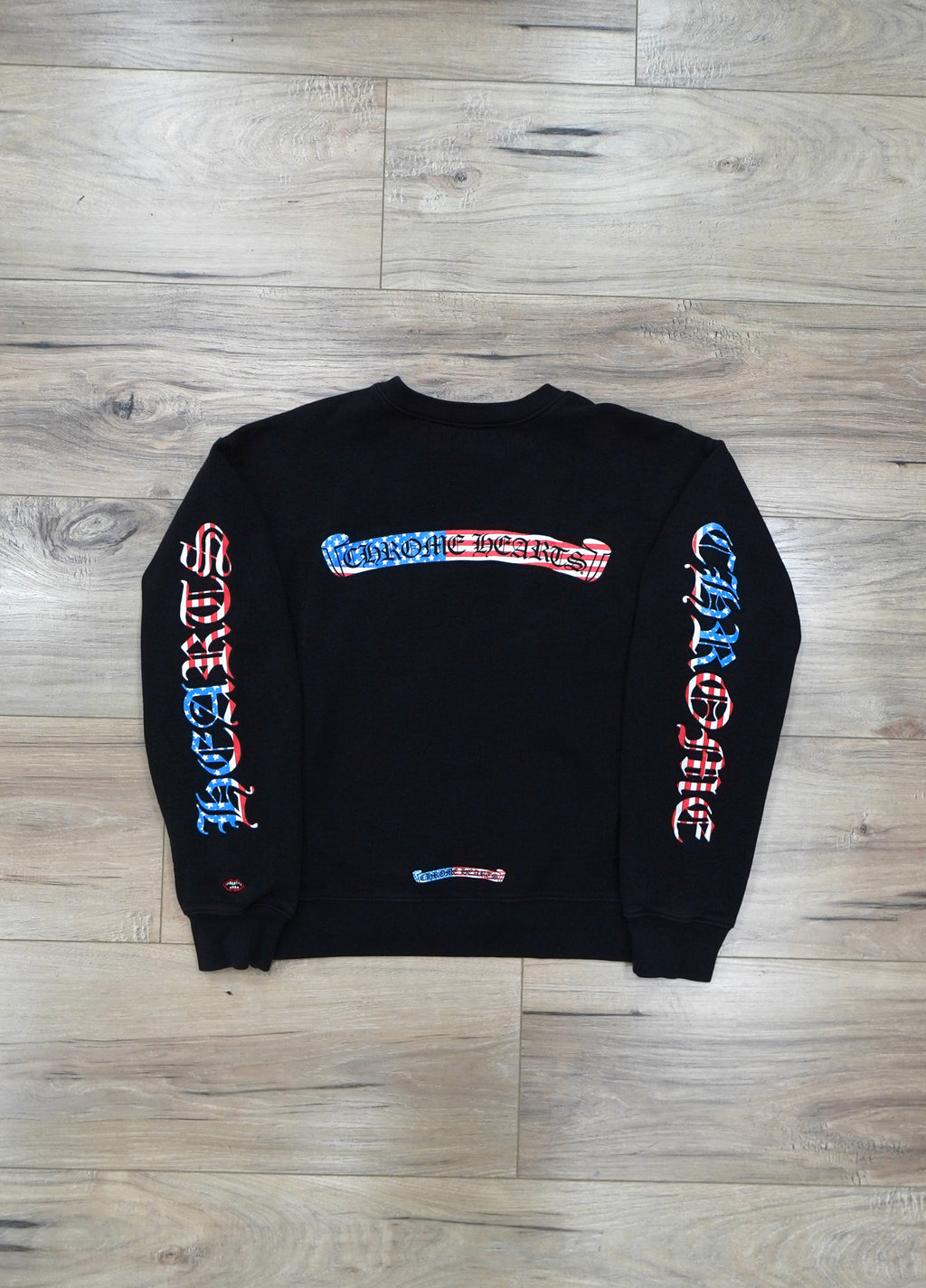 Chrome Hearts x Matty Boy US Flag Scroll Logo Crewneck