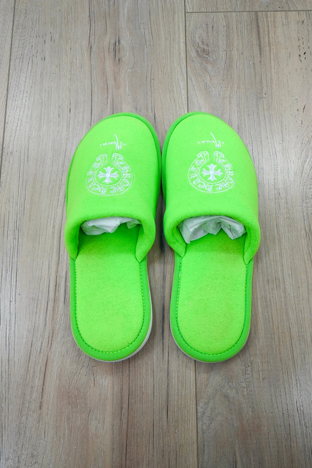 Chrome Hearts Green Miami Exclusive Horseshoe Hotel Slippers