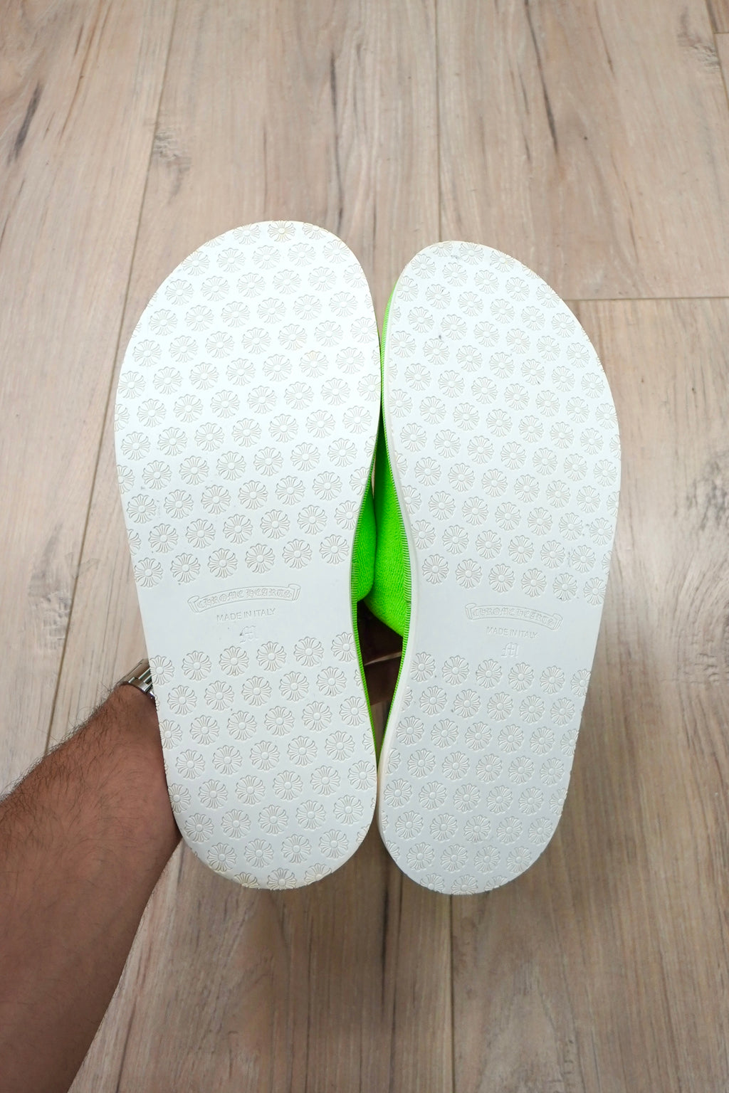 Chrome Hearts Green Miami Exclusive Horseshoe Hotel Slippers