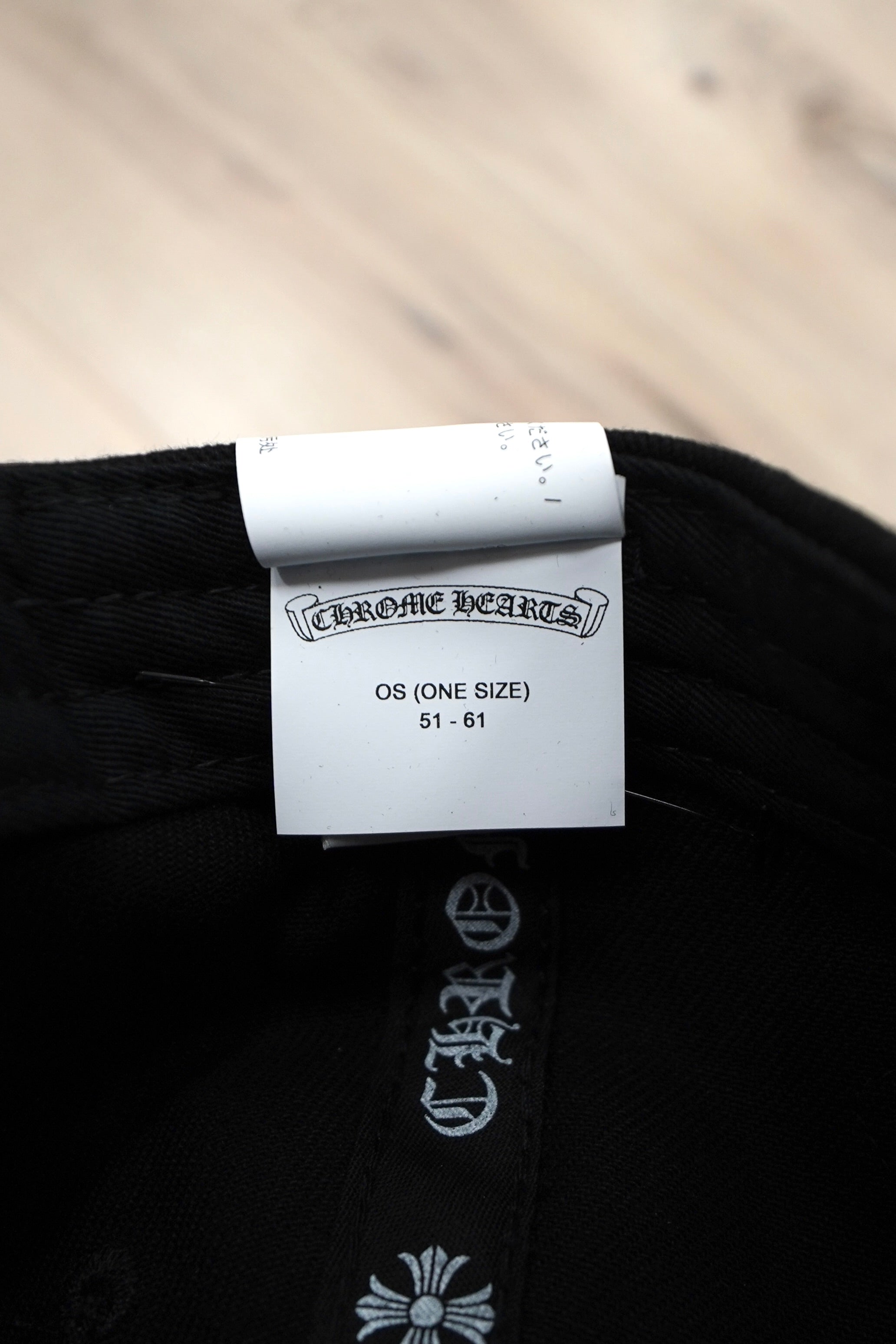 Chrome Hearts Scroll Logo Black Denim Hat