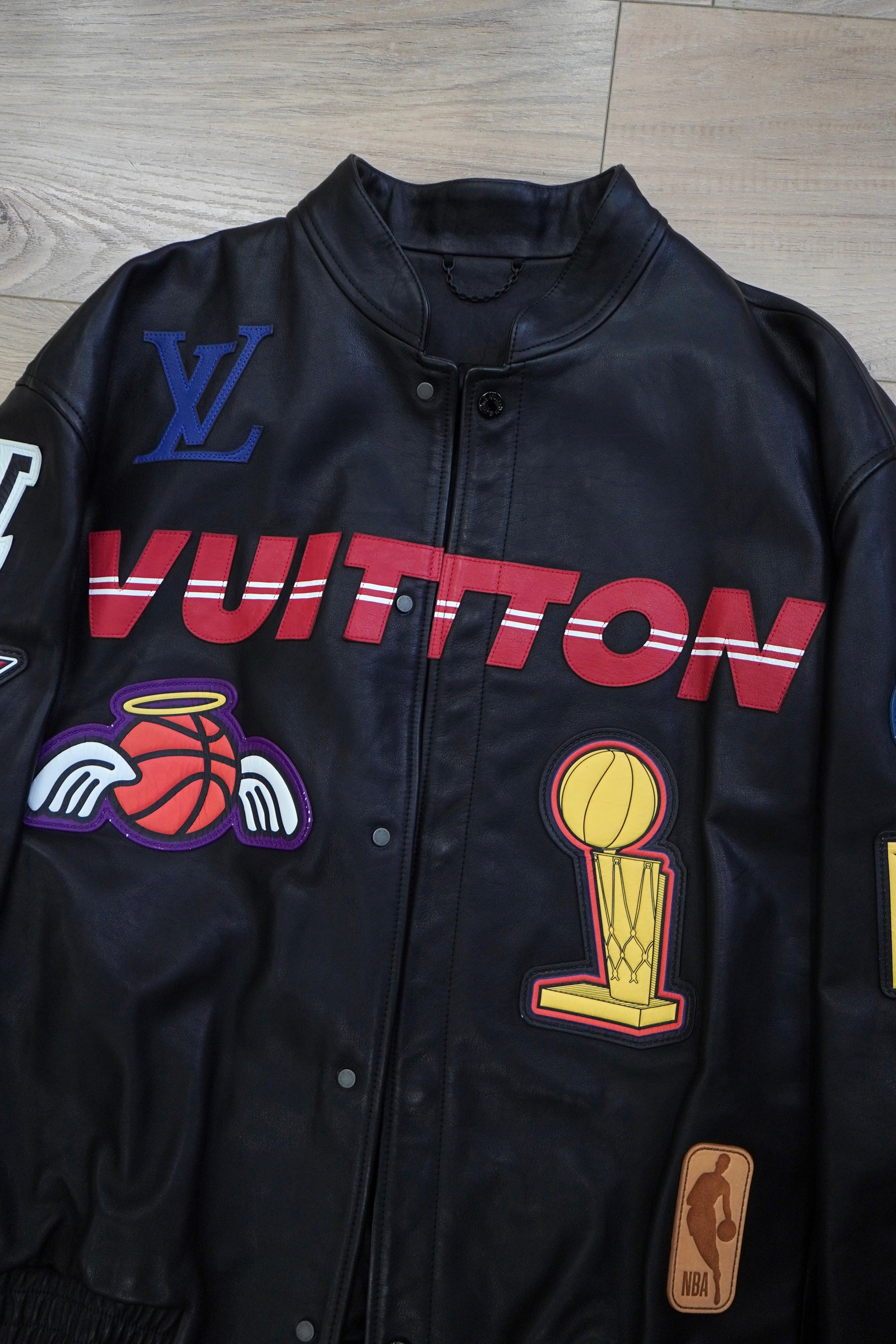 Louis Vuitton × NBA Logos Leather Hero Jacket