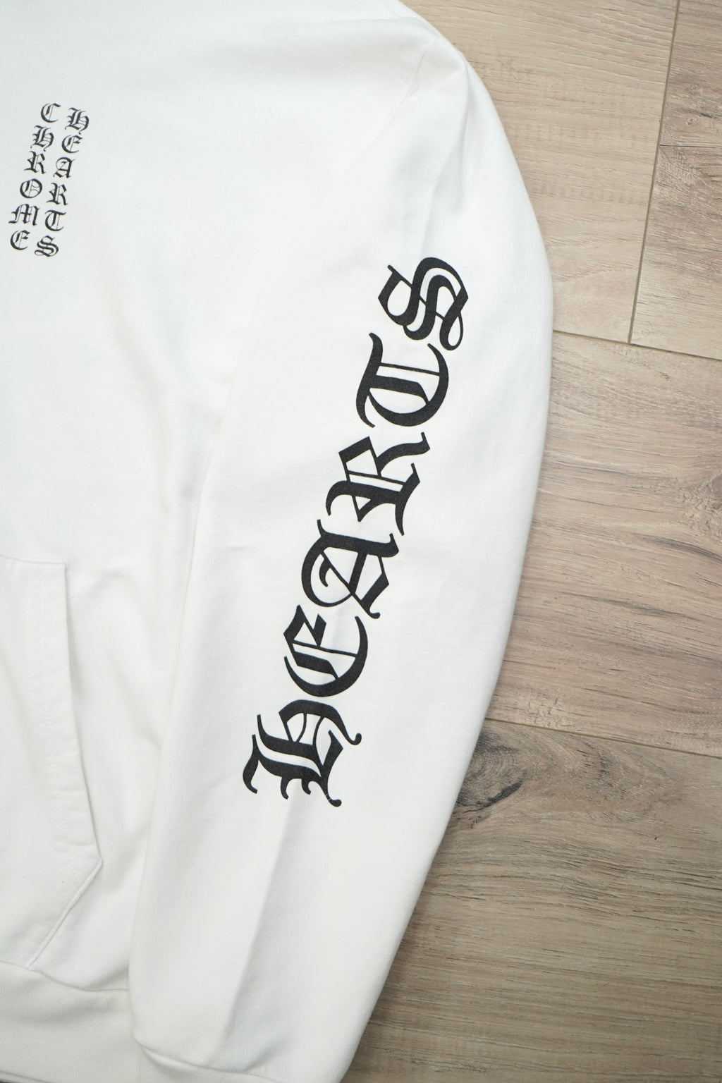 Chrome Hearts Vertical Logo White Hoodie