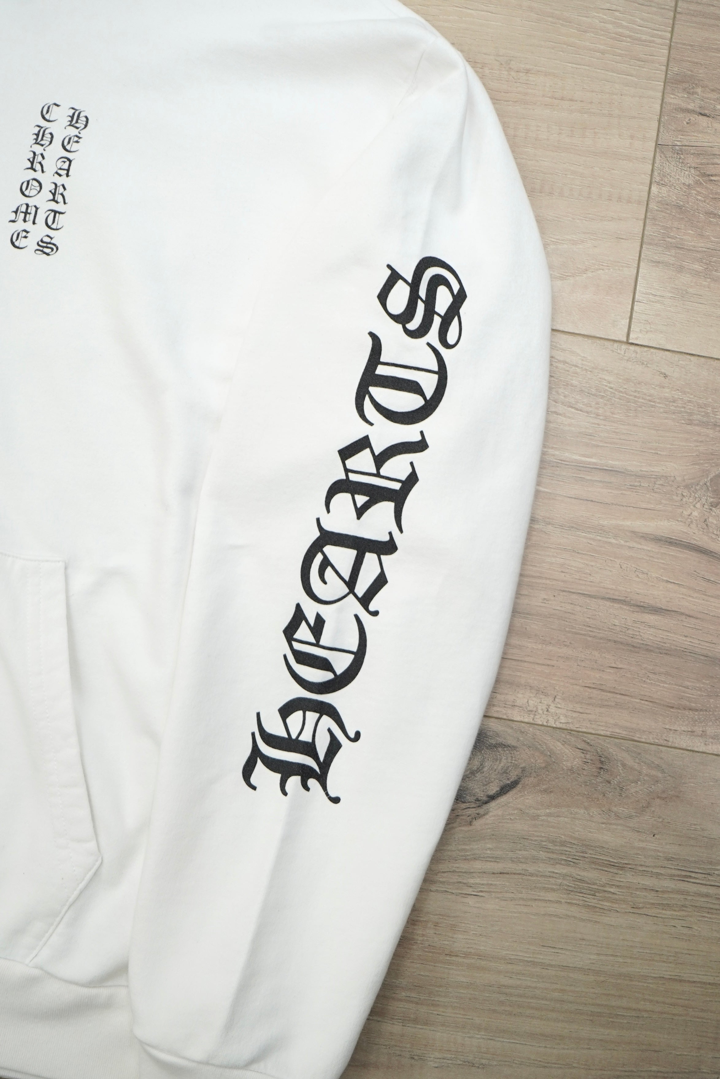 Chrome Hearts Vertical Logo White Hoodie
