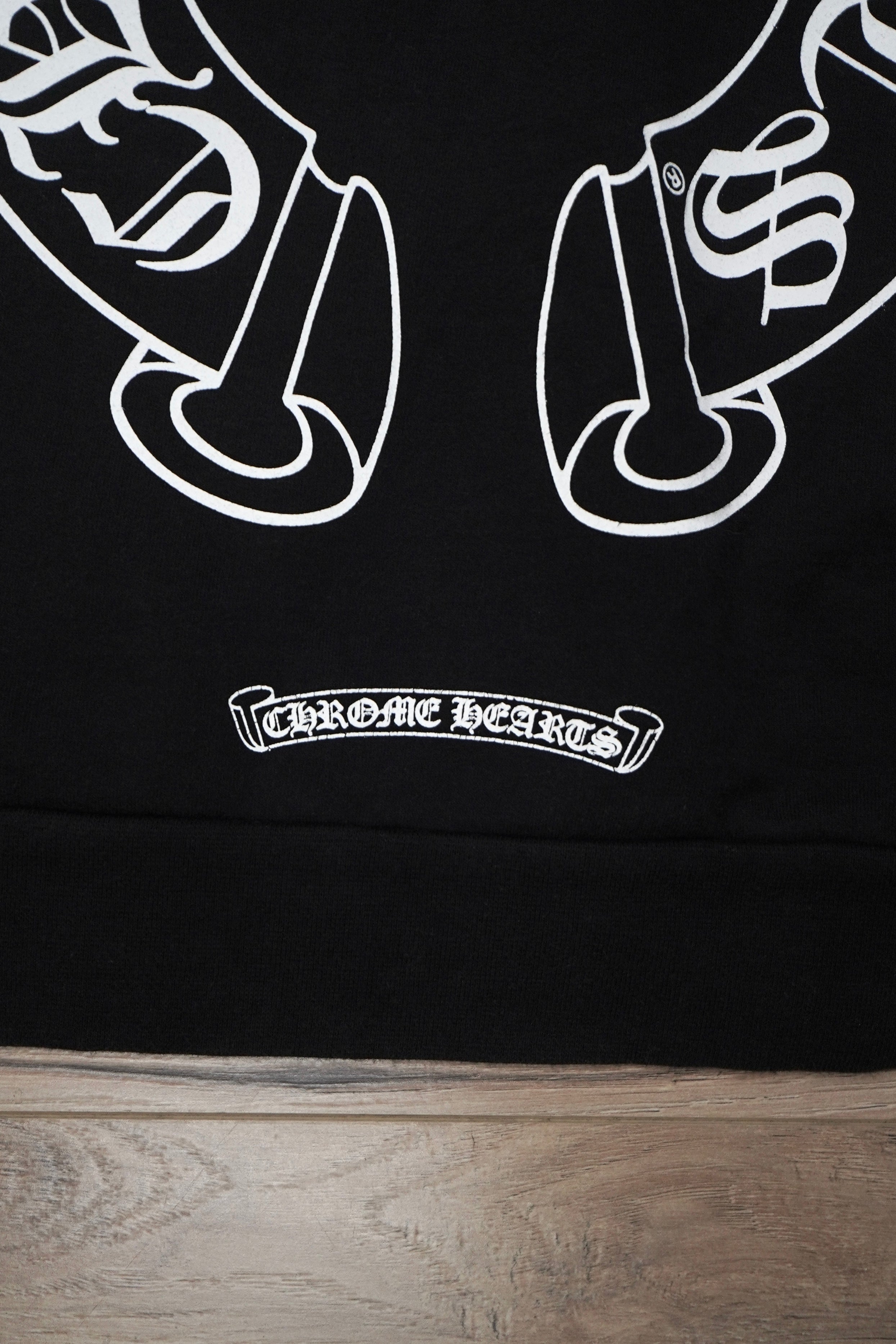 Chrome Hearts Horseshoe Floral Black Crewneck Sweatshirt