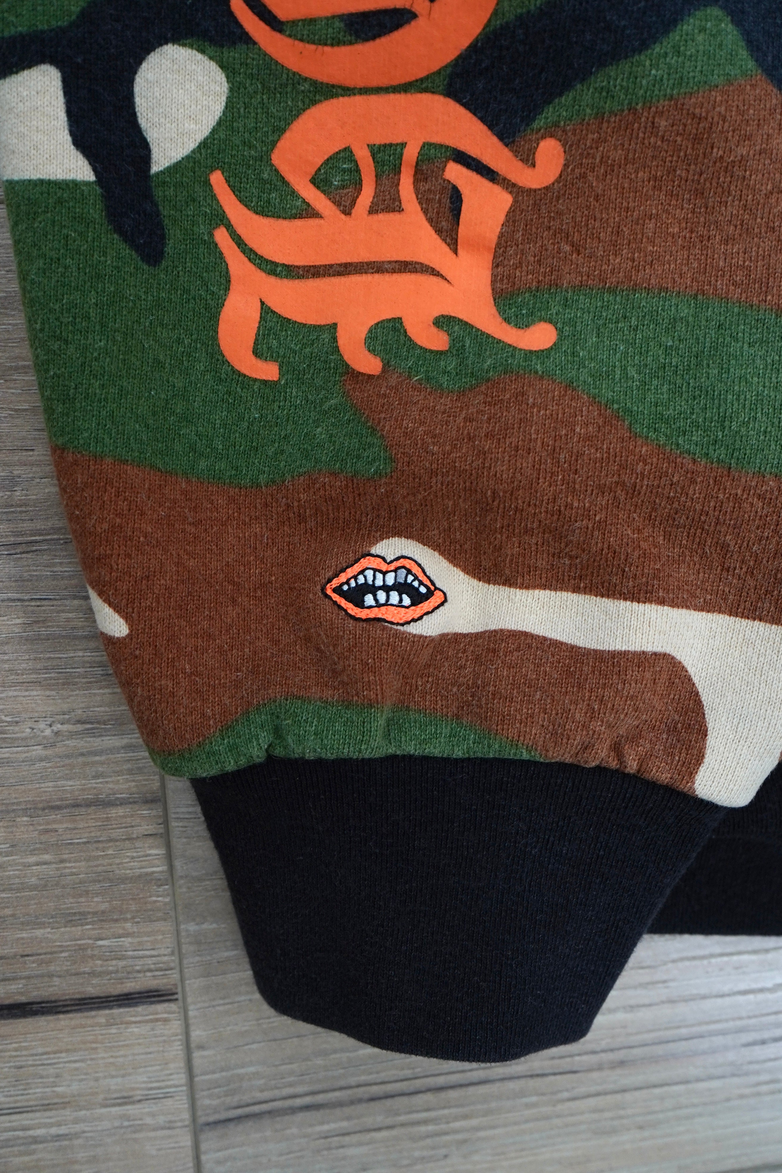 Chrome Hearts x Matty Boy Camo Caution Thermal Zip Up Hoodie