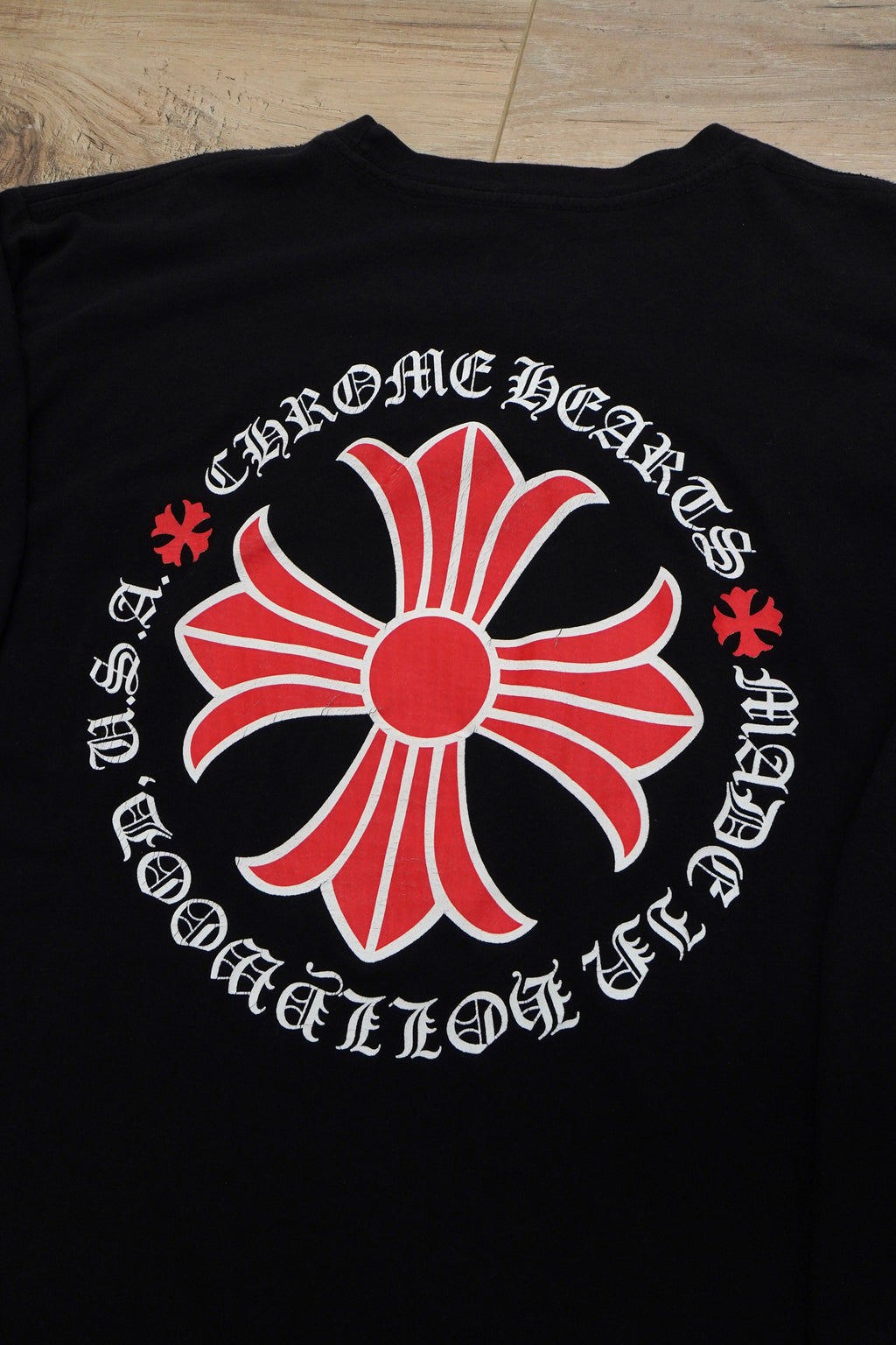 Chrome Hearts Made In Hollywood Red Plus Cross Long-Sleeve