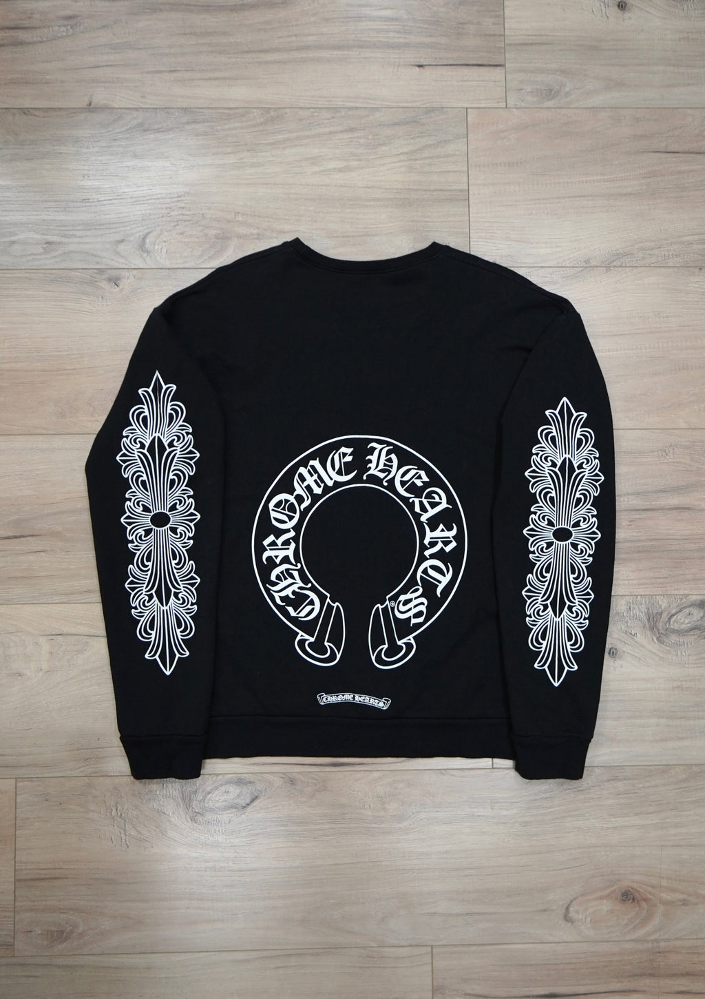 Chrome Hearts Horseshoe Floral Black Crewneck Sweatshirt