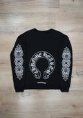 Chrome Hearts Horseshoe Floral Black Crewneck Sweatshirt