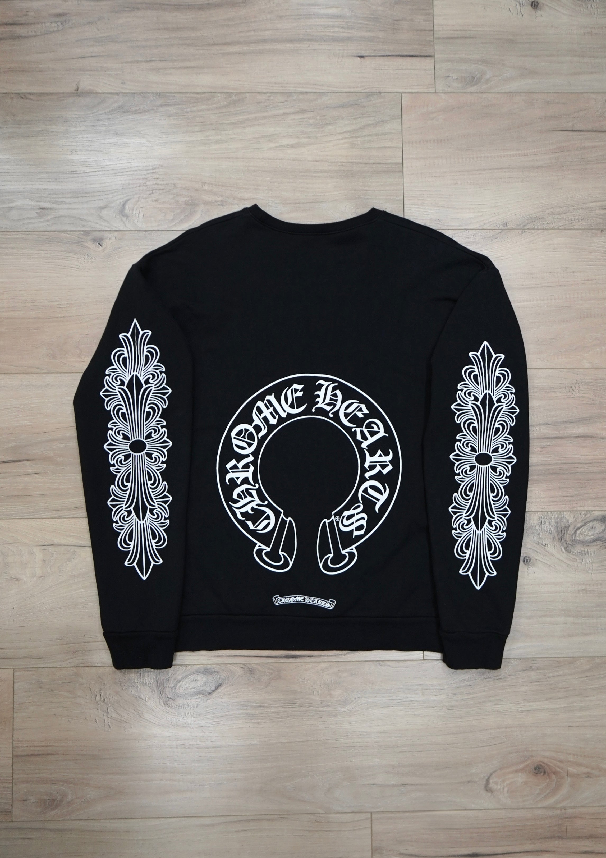 Chrome Hearts Horseshoe Floral Black Crewneck Sweatshirt