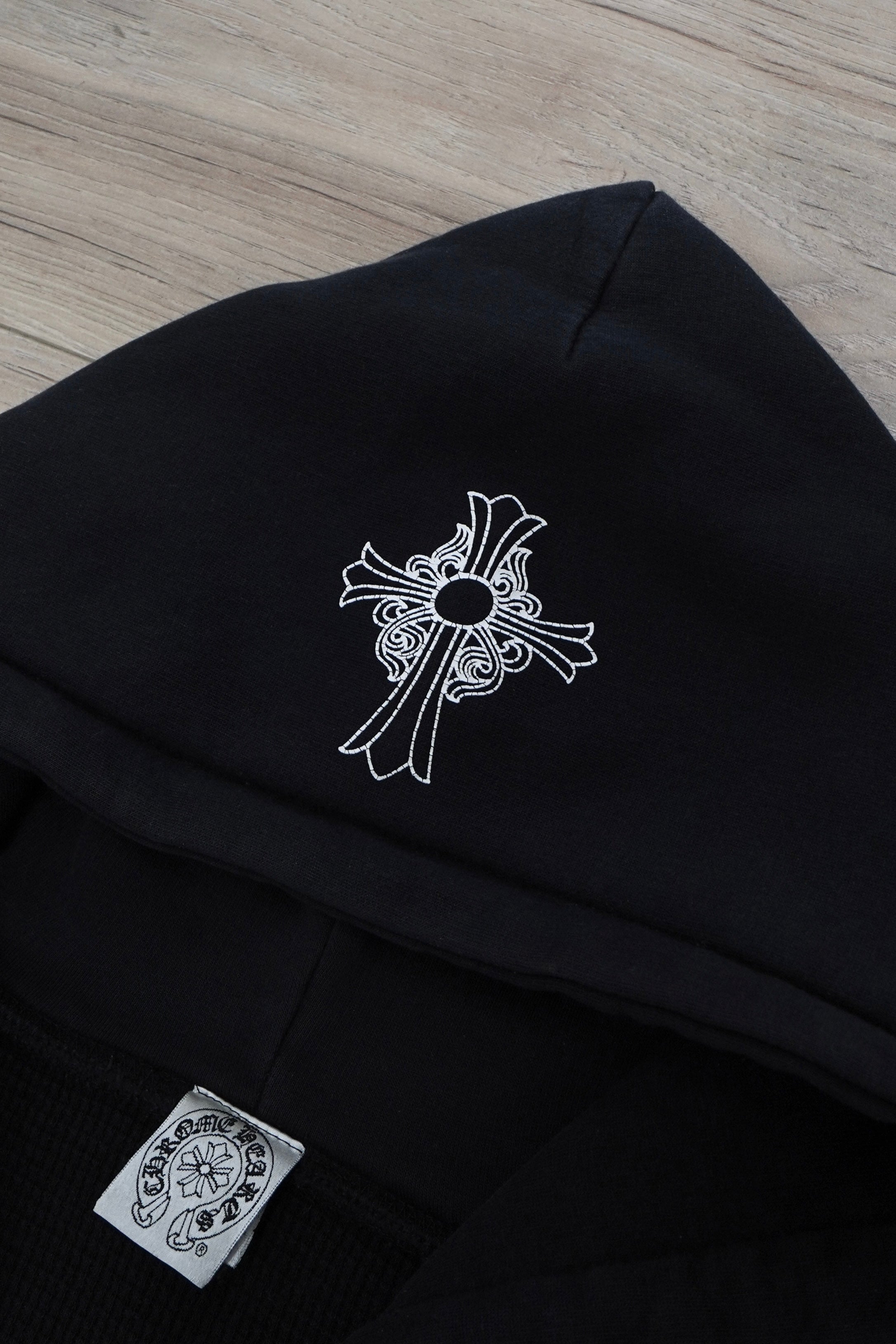 Vintage Chrome Hearts Horseshoe Cross Thermal Zip Up Hoodie