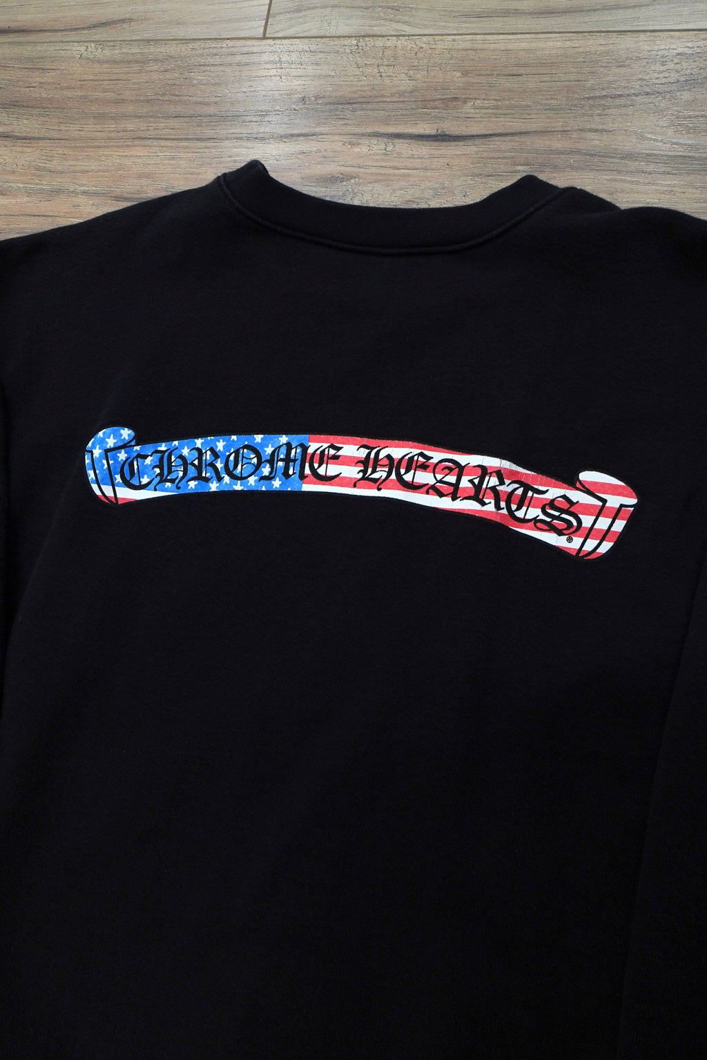 Chrome Hearts x Matty Boy US Flag Scroll Logo Crewneck