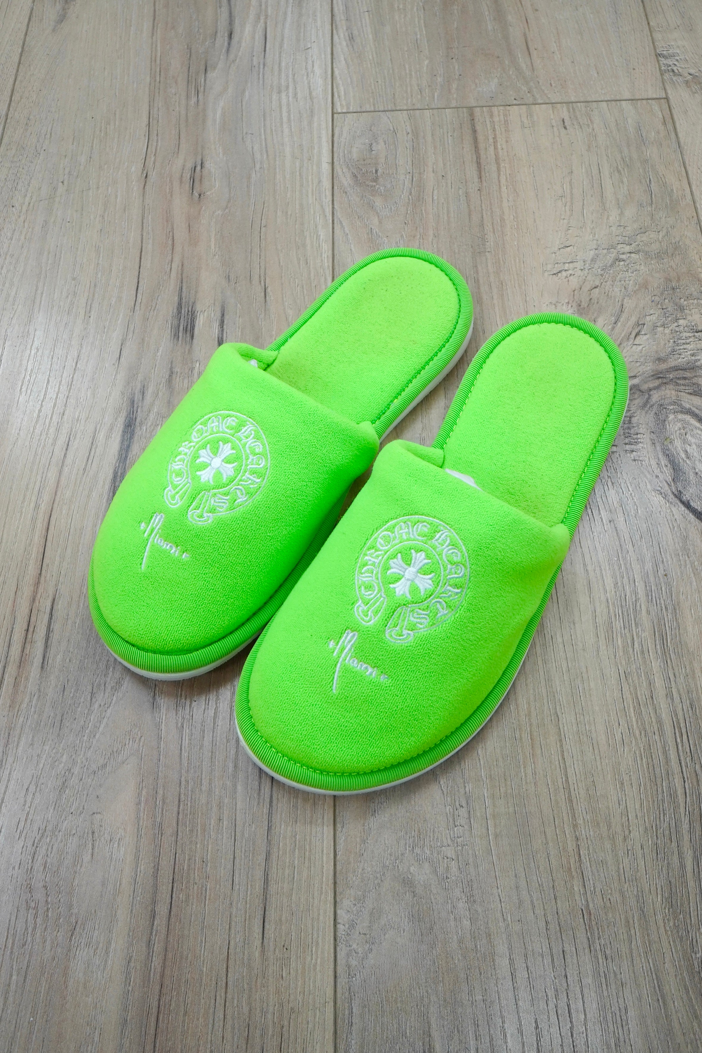 Chrome Hearts Green Miami Exclusive Horseshoe Hotel Slippers
