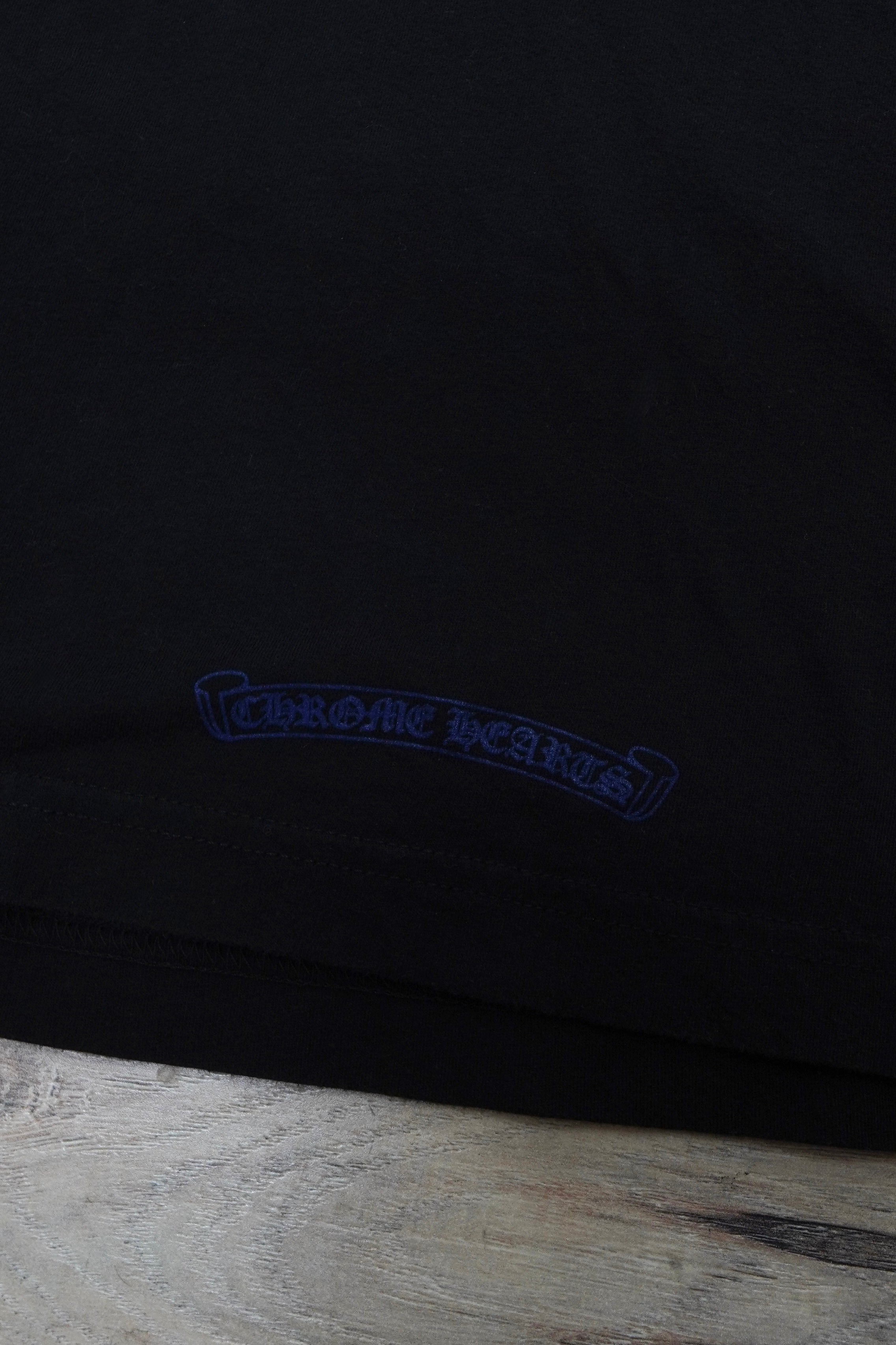 Chrome Hearts Blue Neck Print Logo T-Shirt
