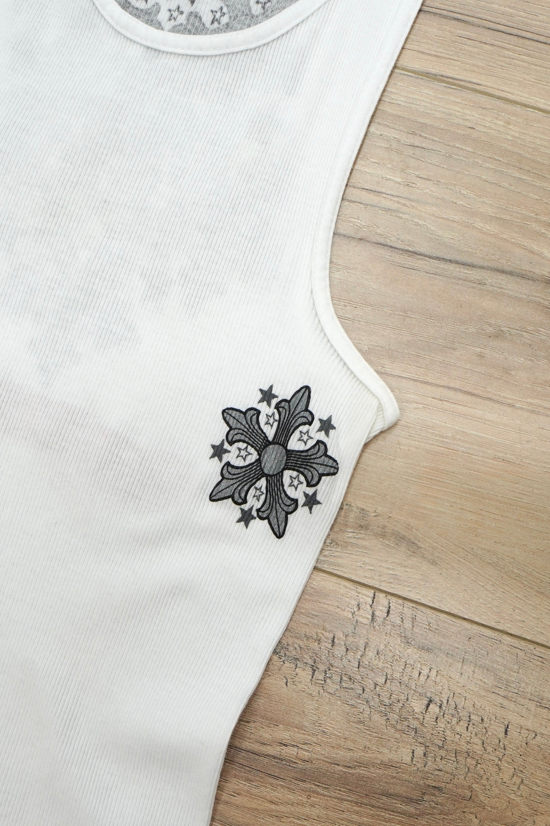 Vintage Chrome Hearts Orange Scroll Ninja Star Tank Top