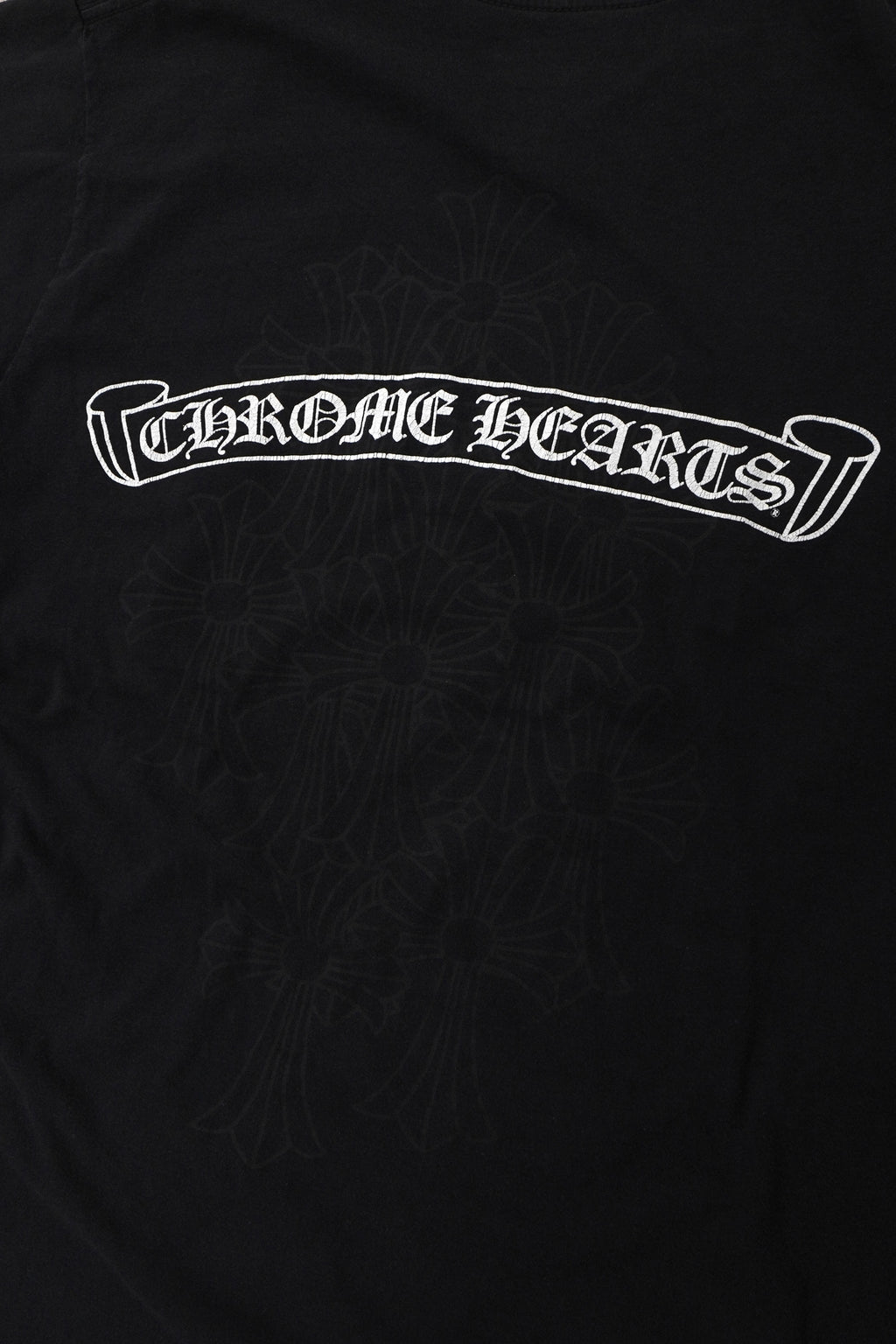 Chrome Hearts Cemetery Cross Scroll Logo T-Shirt