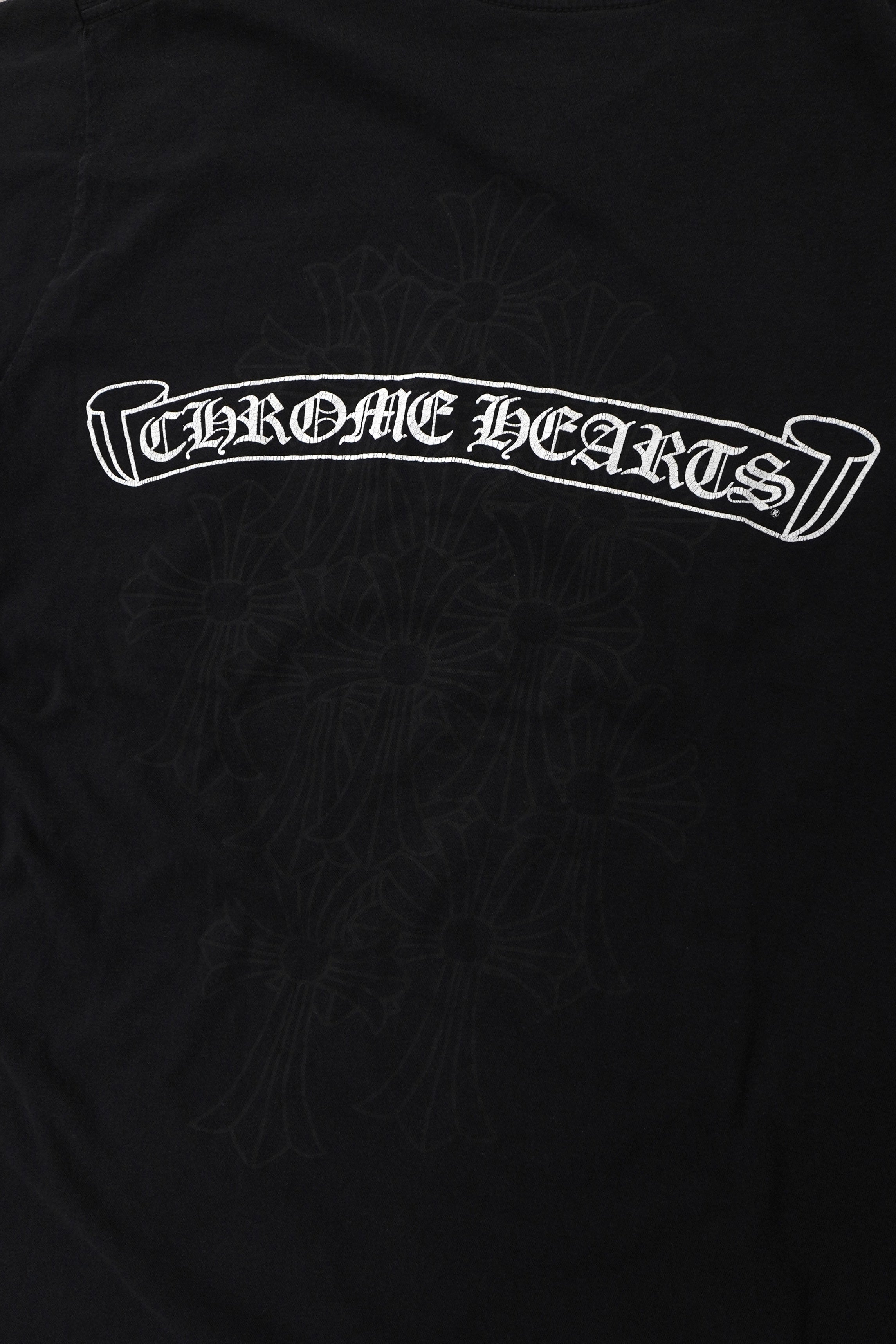Chrome Hearts Cemetery Cross Scroll Logo T-Shirt