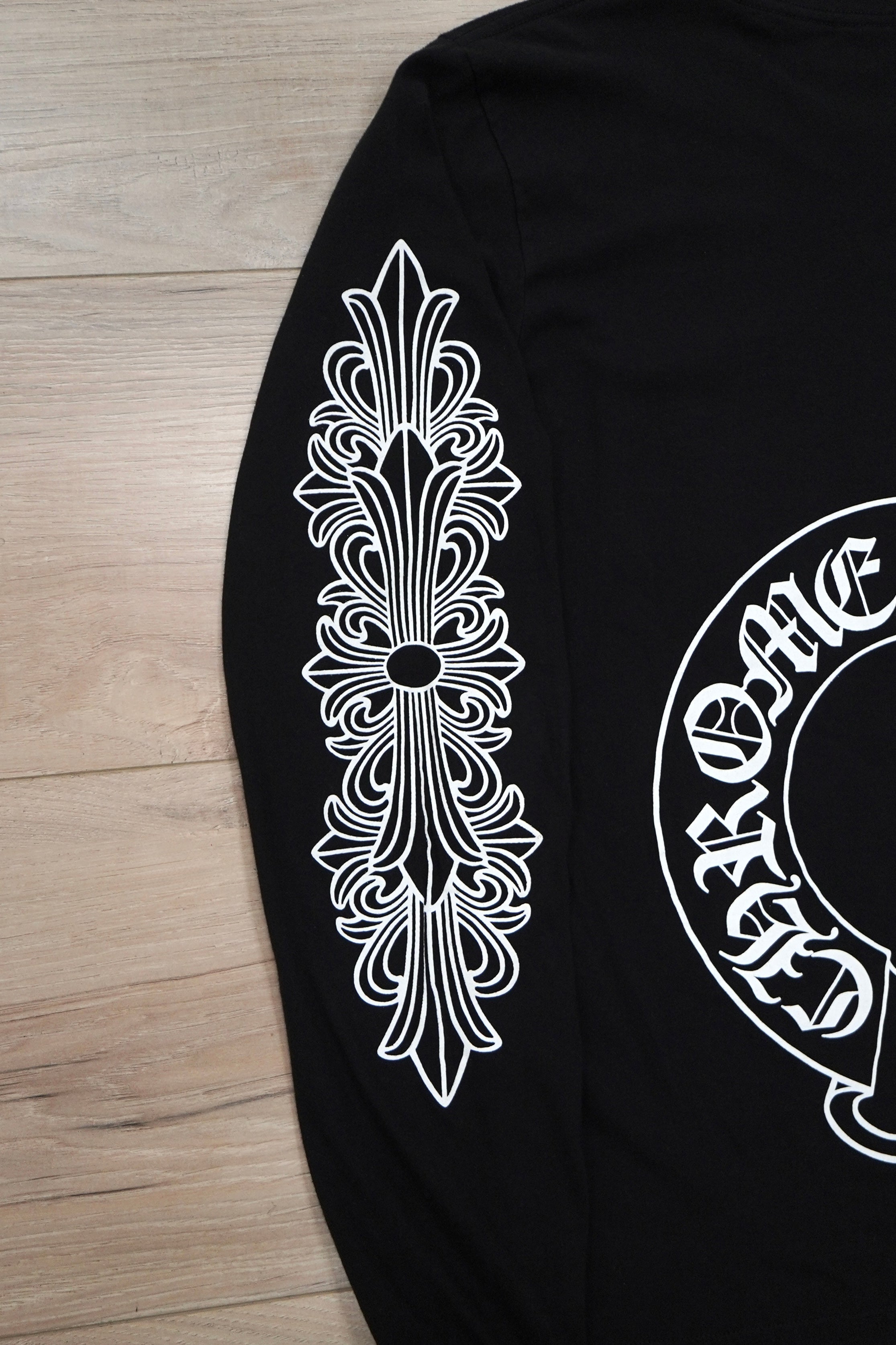 Chrome Hearts Horseshoe Floral Black Long-Sleeve