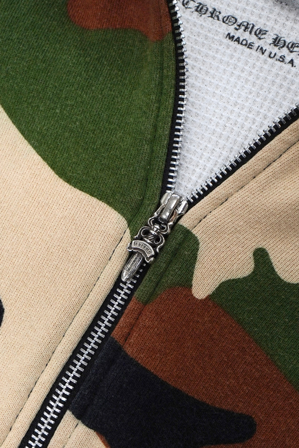 Chrome Hearts x Matty Boy Camo Caution Thermal Zip Up Hoodie