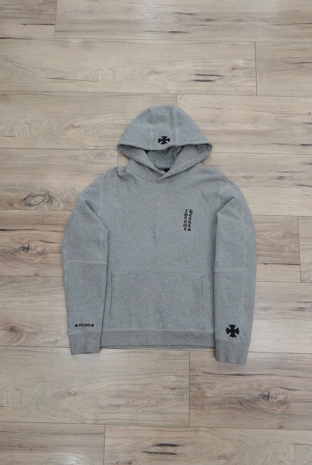 Chrome Hearts Plus Cross Patch Grey Hoodie