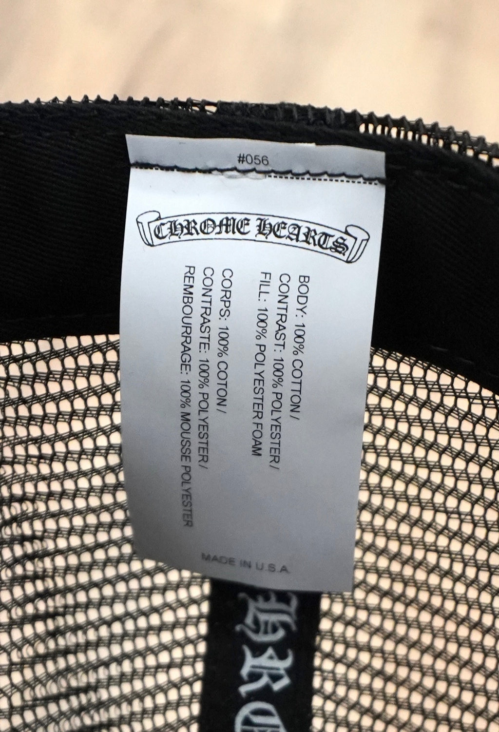  Chrome Hearts Black Trucker Hat 'Las Vegas' Exclusive