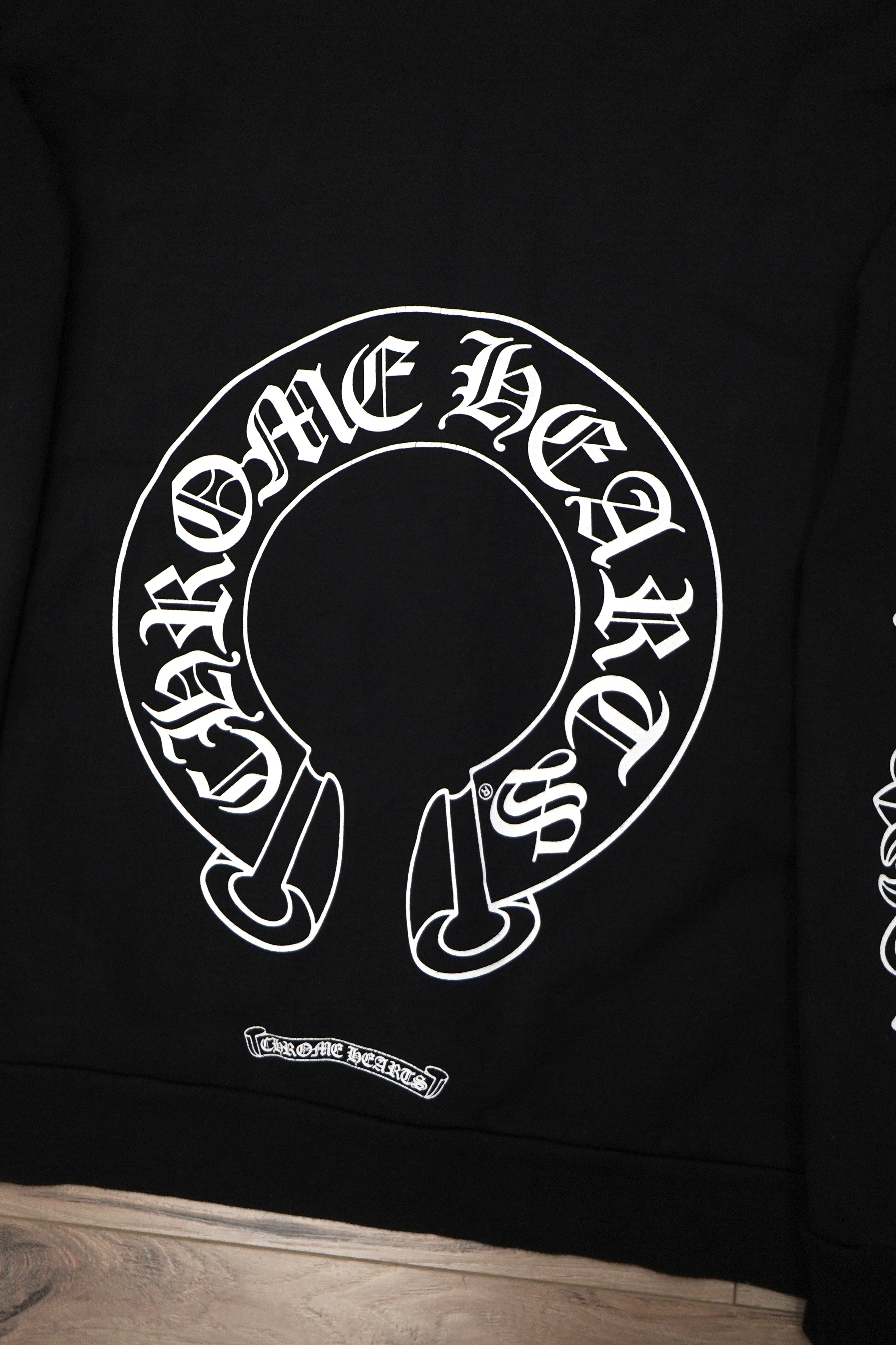 Chrome Hearts Horseshoe Floral Black Crewneck Sweatshirt