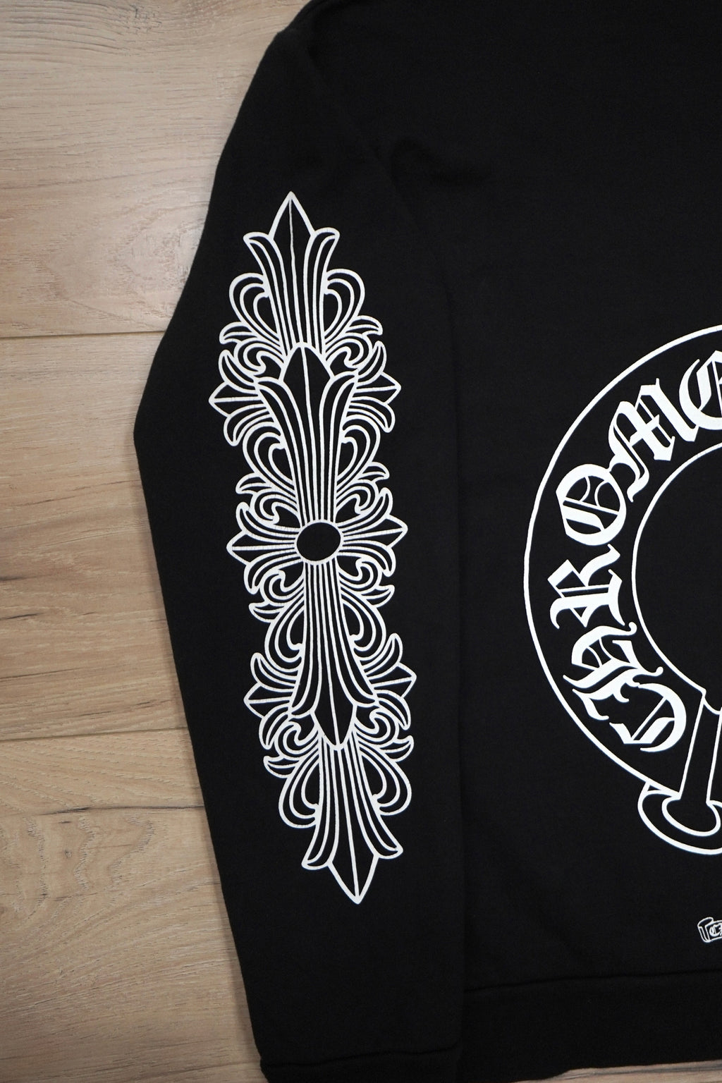 Chrome Hearts Horseshoe Floral Black Crewneck Sweatshirt