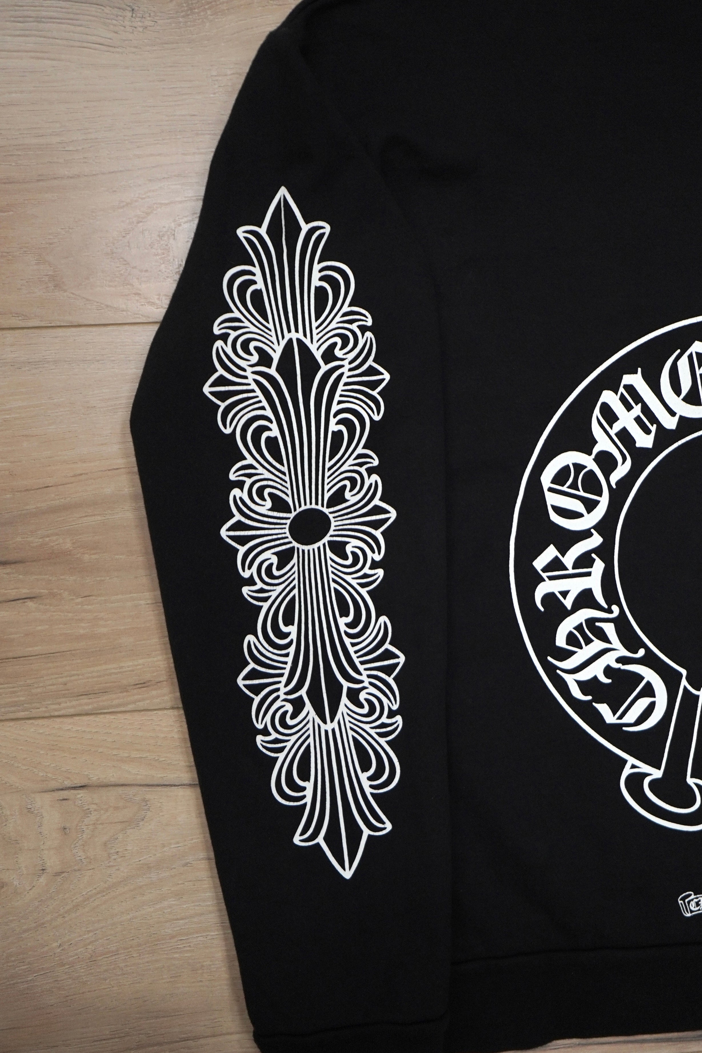 Chrome Hearts Horseshoe Floral Black Crewneck Sweatshirt