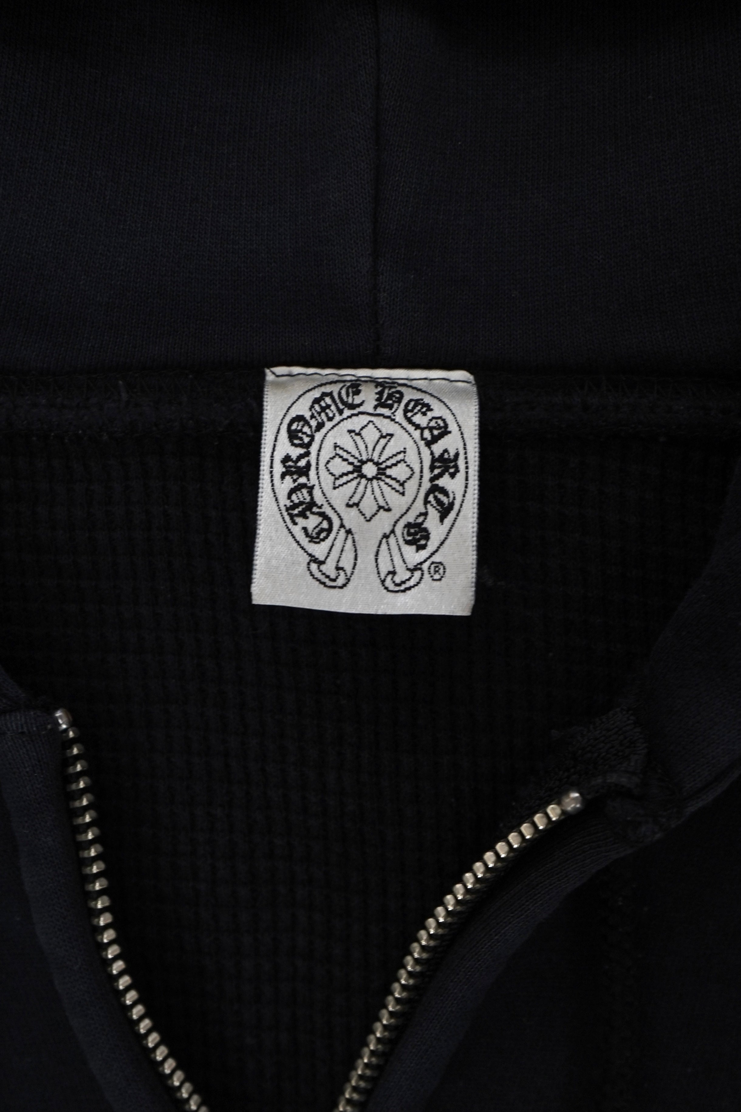 Vintage Chrome Hearts Horseshoe Cross Thermal Zip Up Hoodie