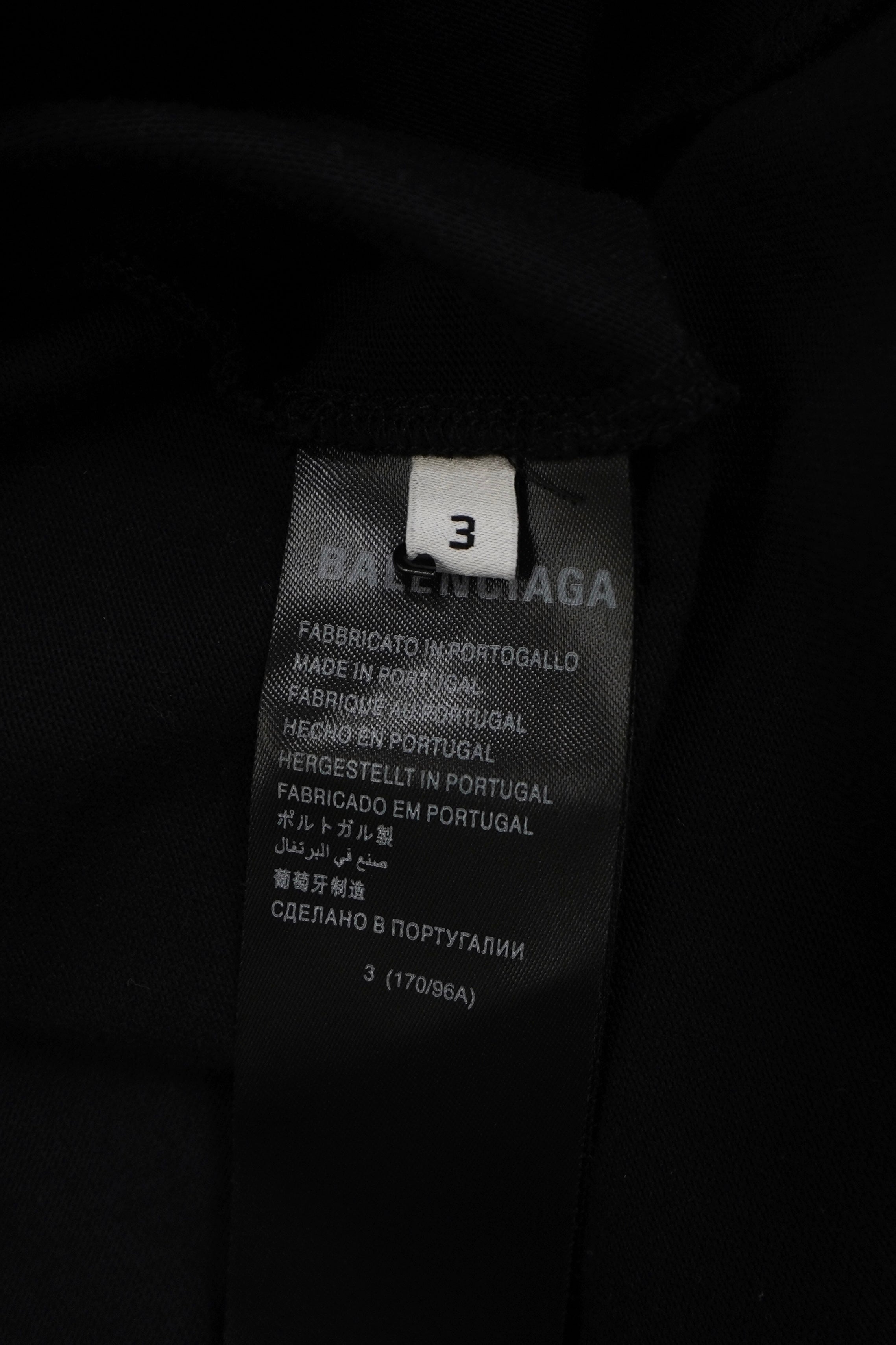 Balenciaga Burning Unity Logo Oversized Distressed T-Shirt
