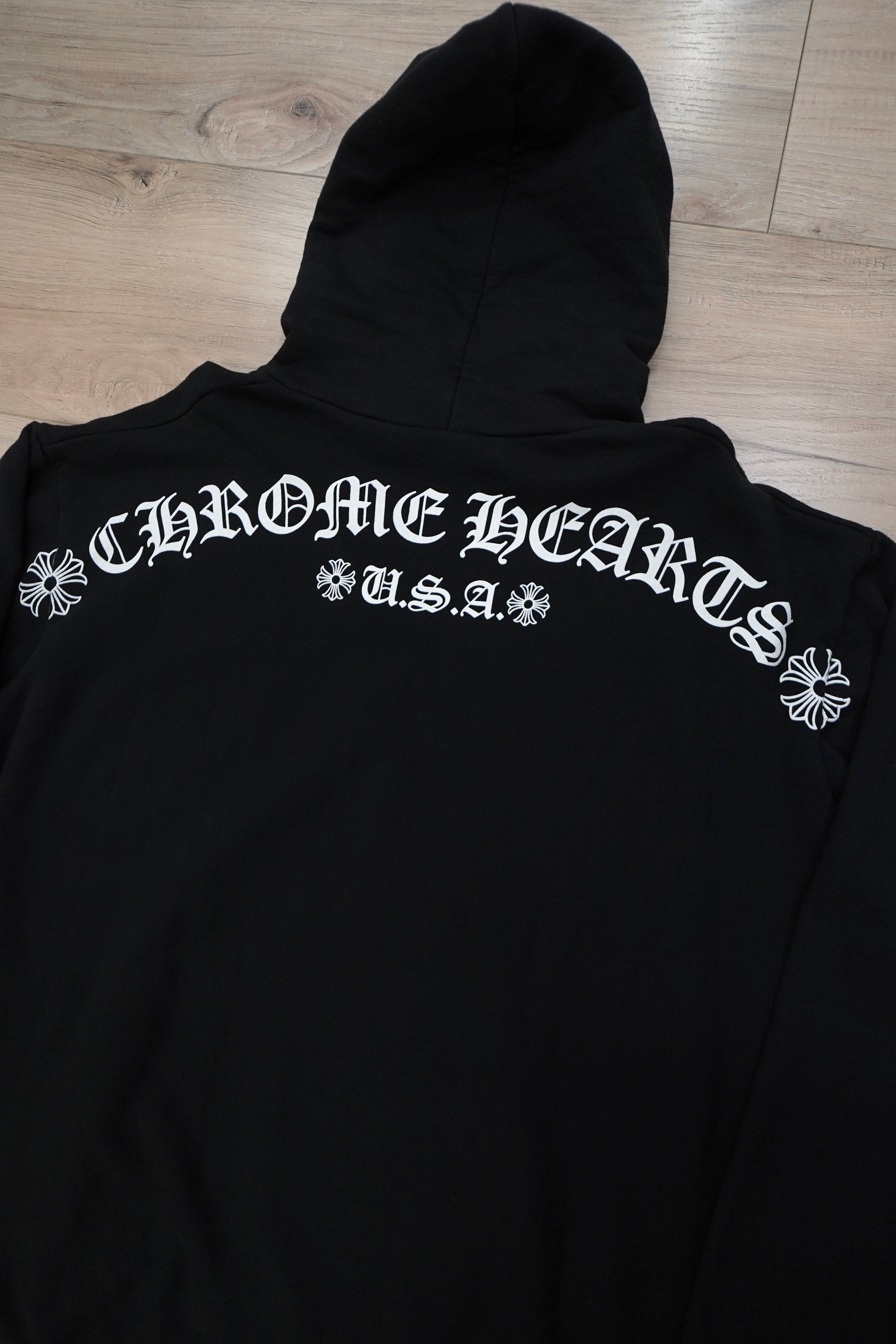 Chrome Hearts T bar Shoulder Logo Black Hoodie