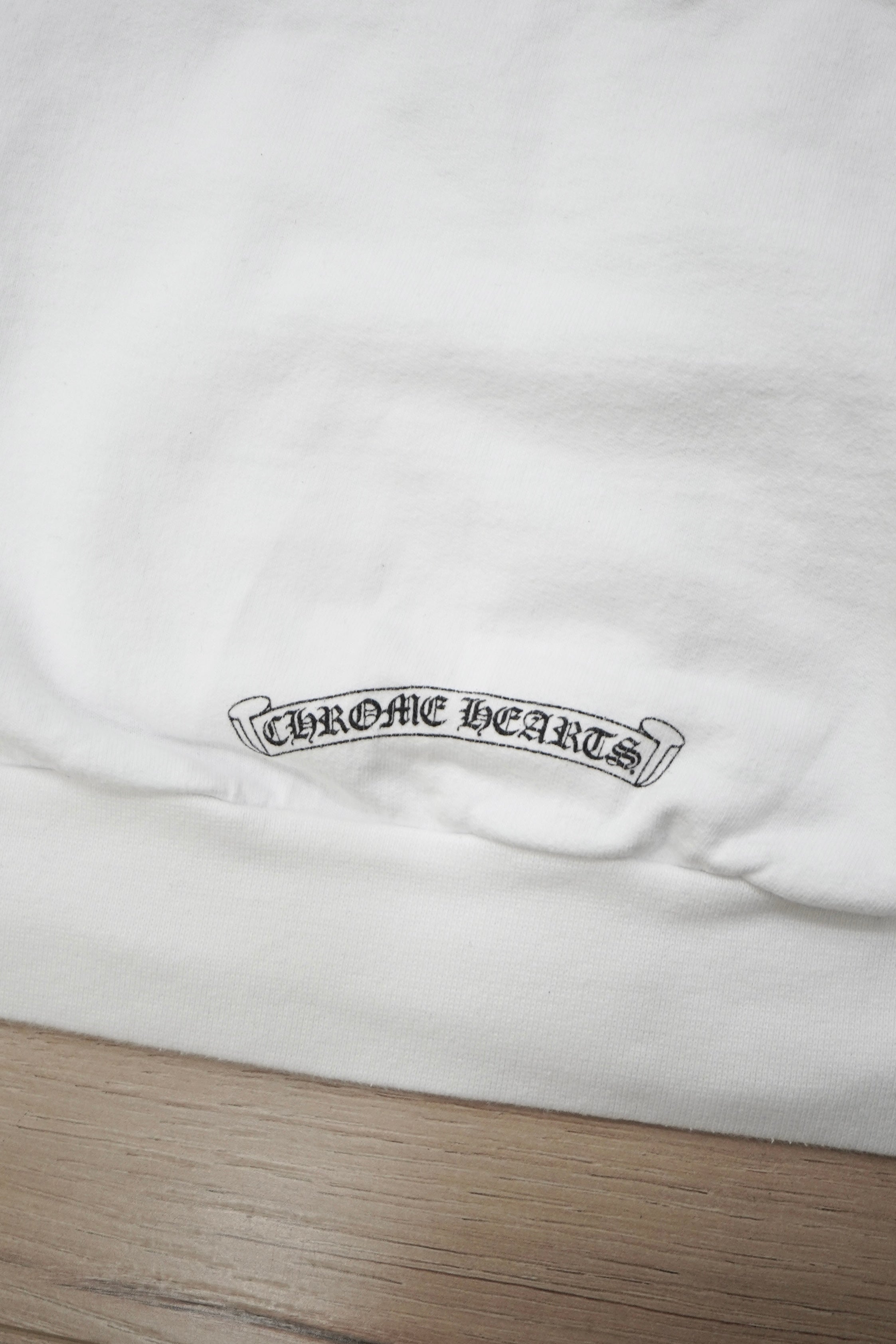 Chrome Hearts White Vertical Logo Zip Up Hoodie
