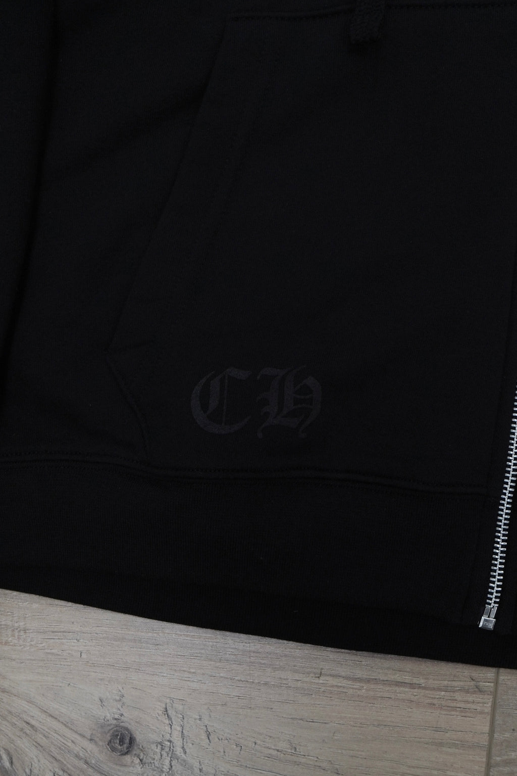 Chrome Hearts Vertical Logo Thermal Zip Up Hoodie