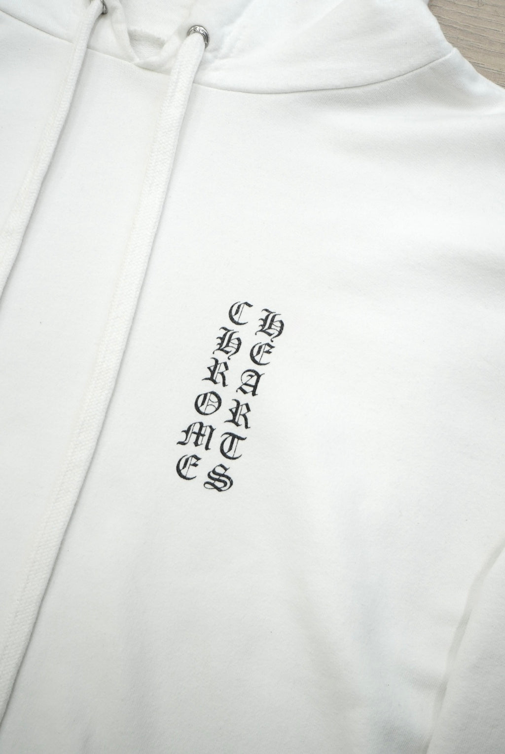 Chrome Hearts Vertical Logo White Hoodie