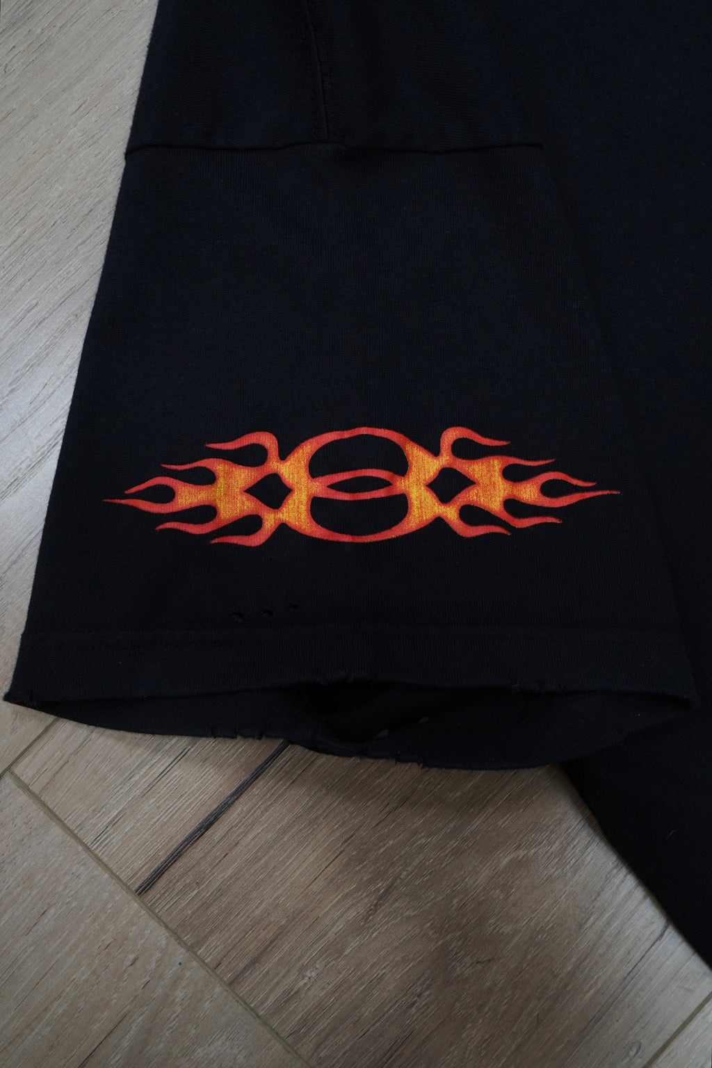 Balenciaga Burning Unity Logo Oversized Distressed T-Shirt
