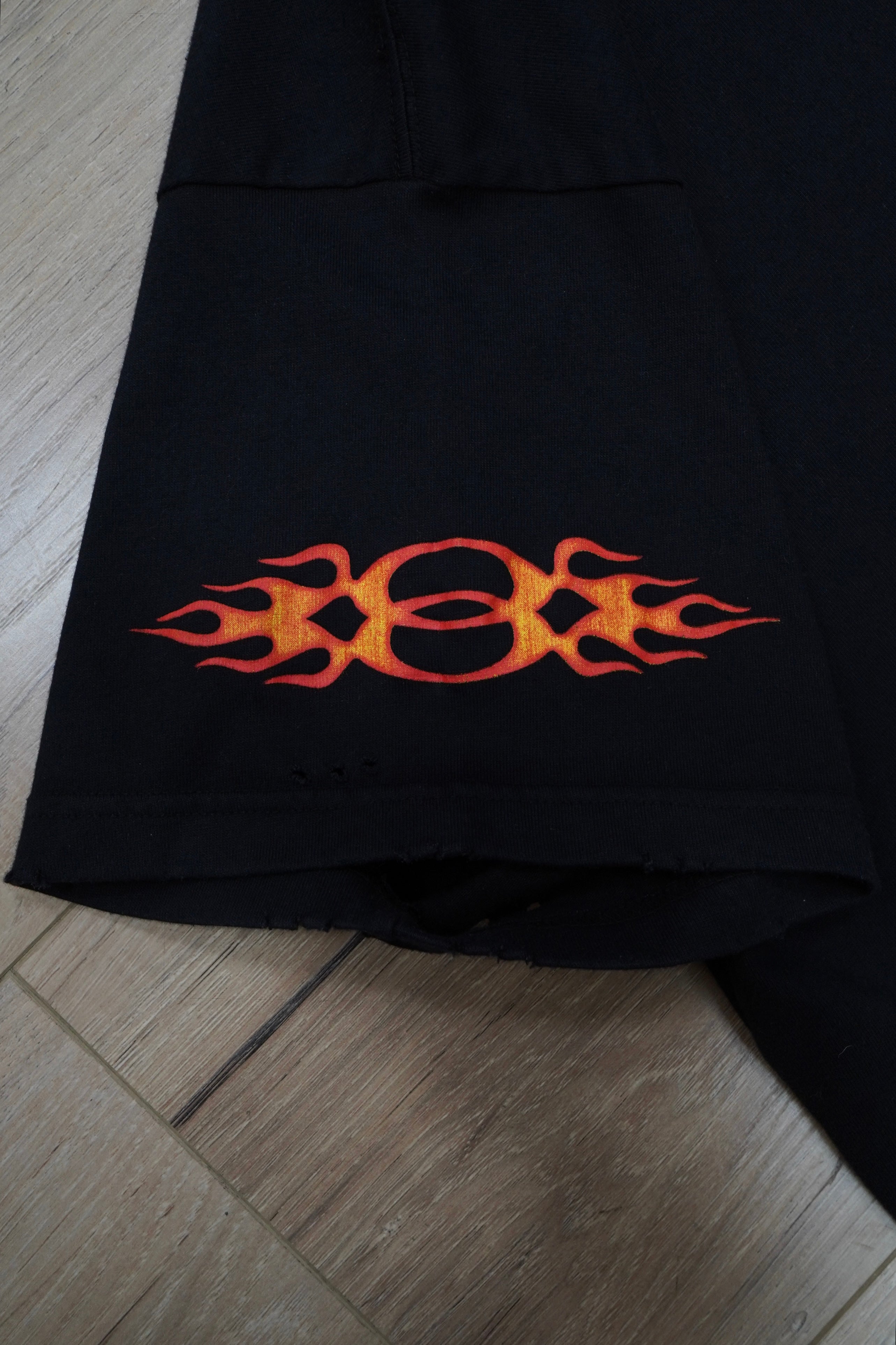 Balenciaga Burning Unity Logo Oversized Distressed T-Shirt