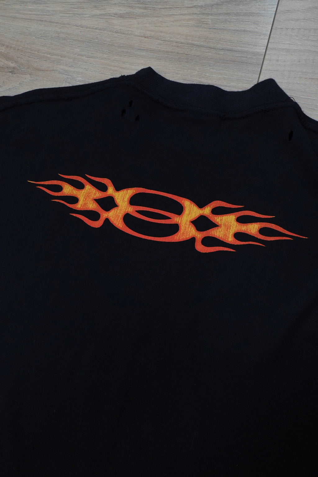 Balenciaga Burning Unity Logo Oversized Distressed T-Shirt