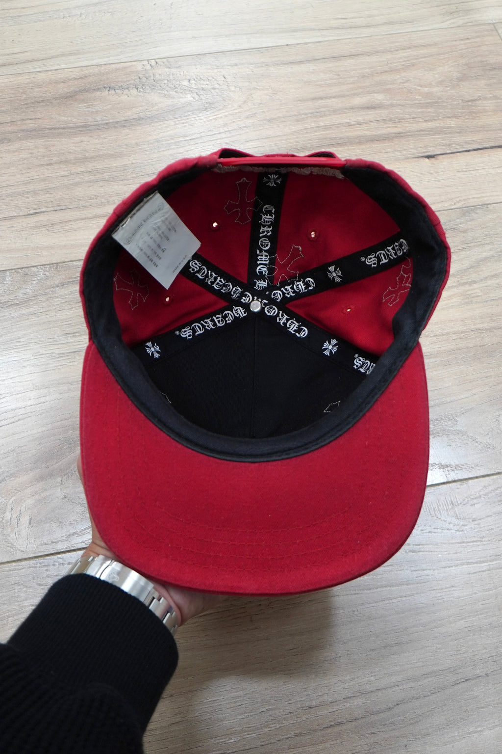 Chrome Hearts Leather Cross Patch Hat 'Red'