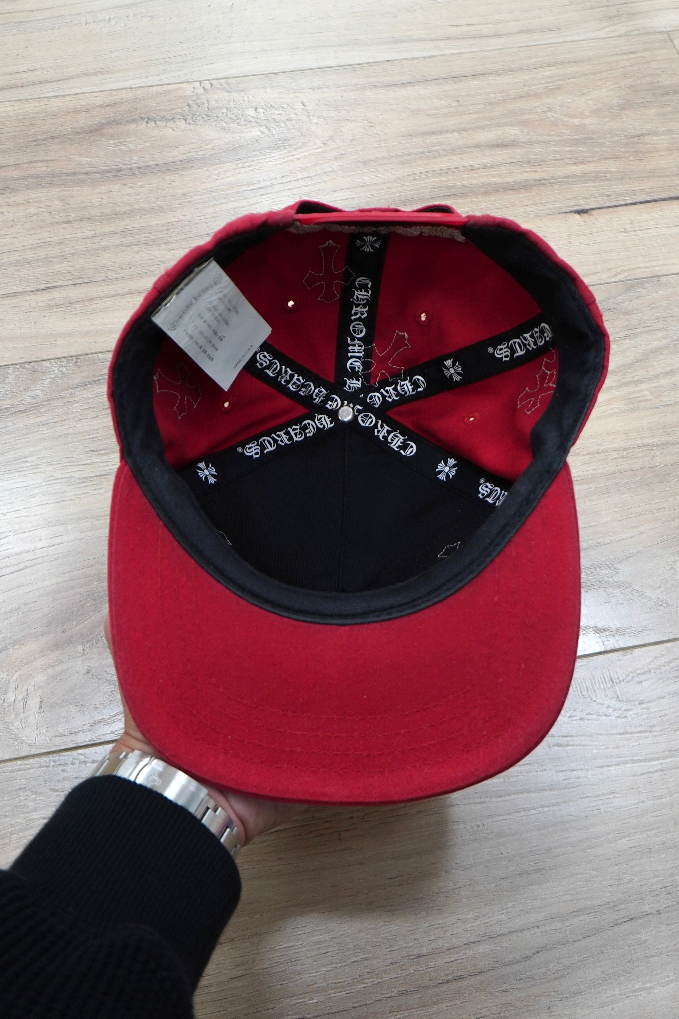Chrome Hearts Leather Cross Patch Hat 'Red'