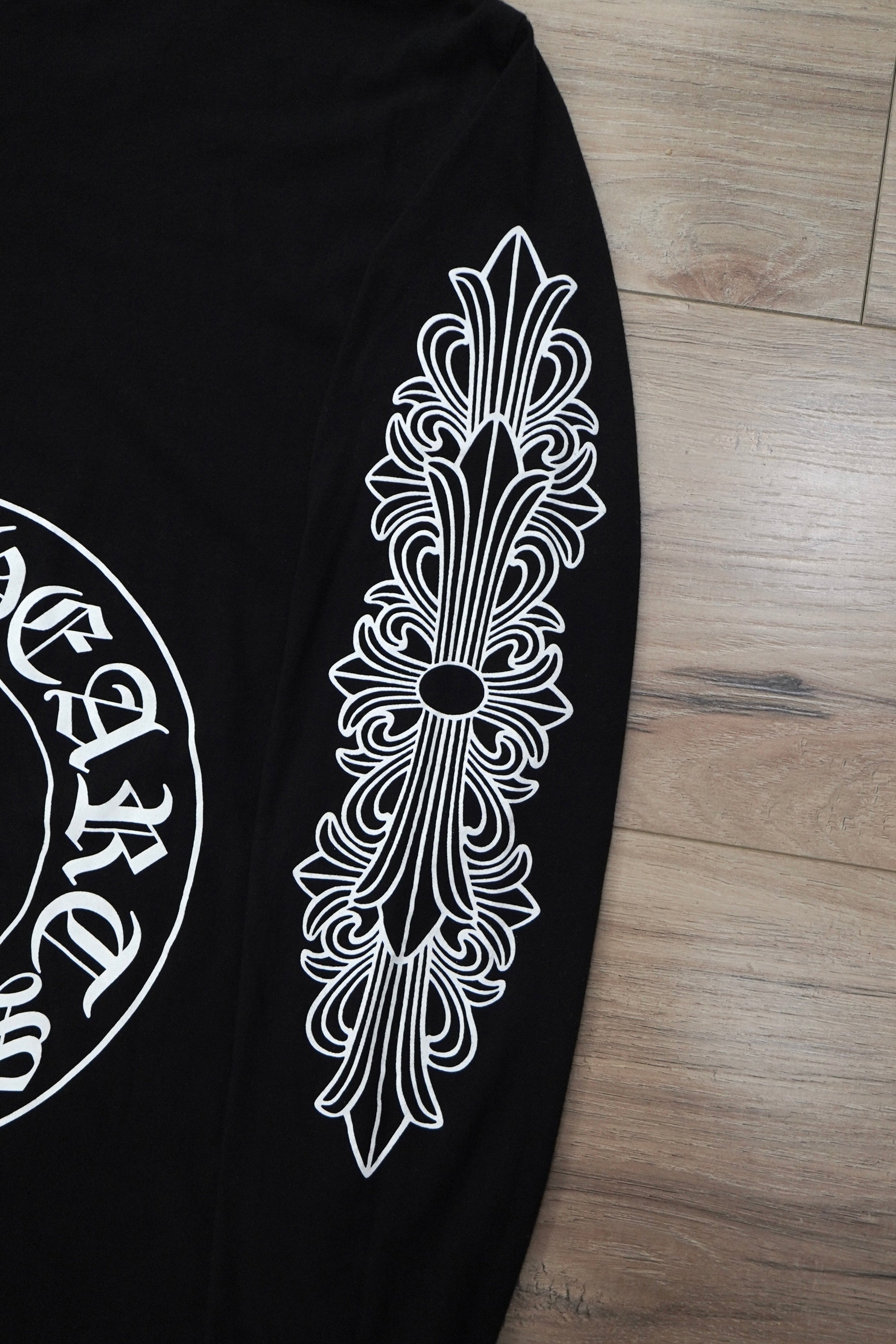 Chrome Hearts Horseshoe Floral Black Long-Sleeve