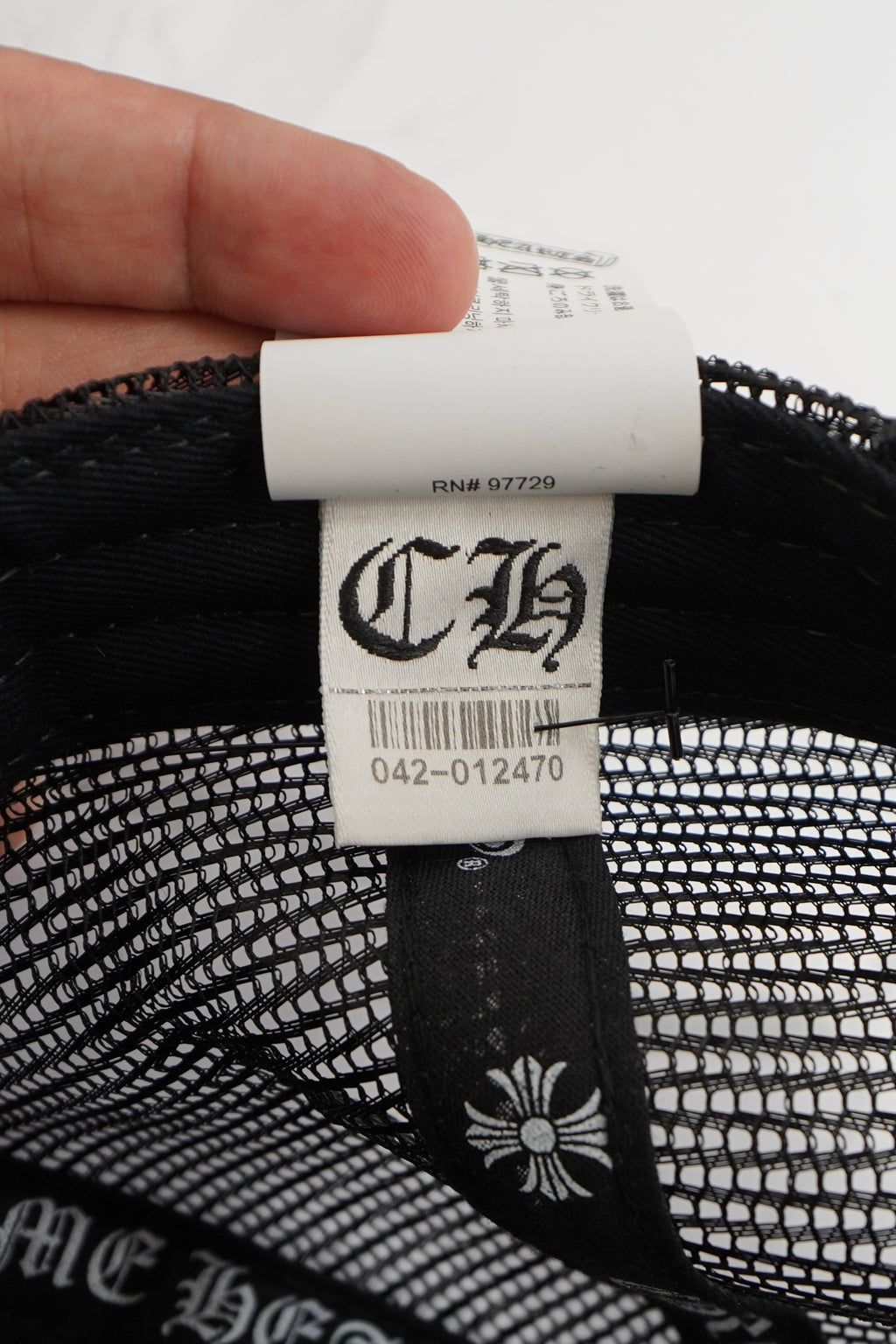 Chrome Hearts White Pony Hair Cemetery Cross Trucker Hat
