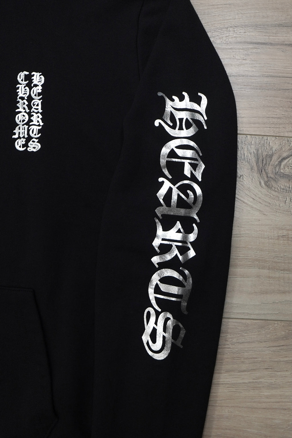 Chrome Hearts Foil Print Vertical Logo Pullover Hoodie